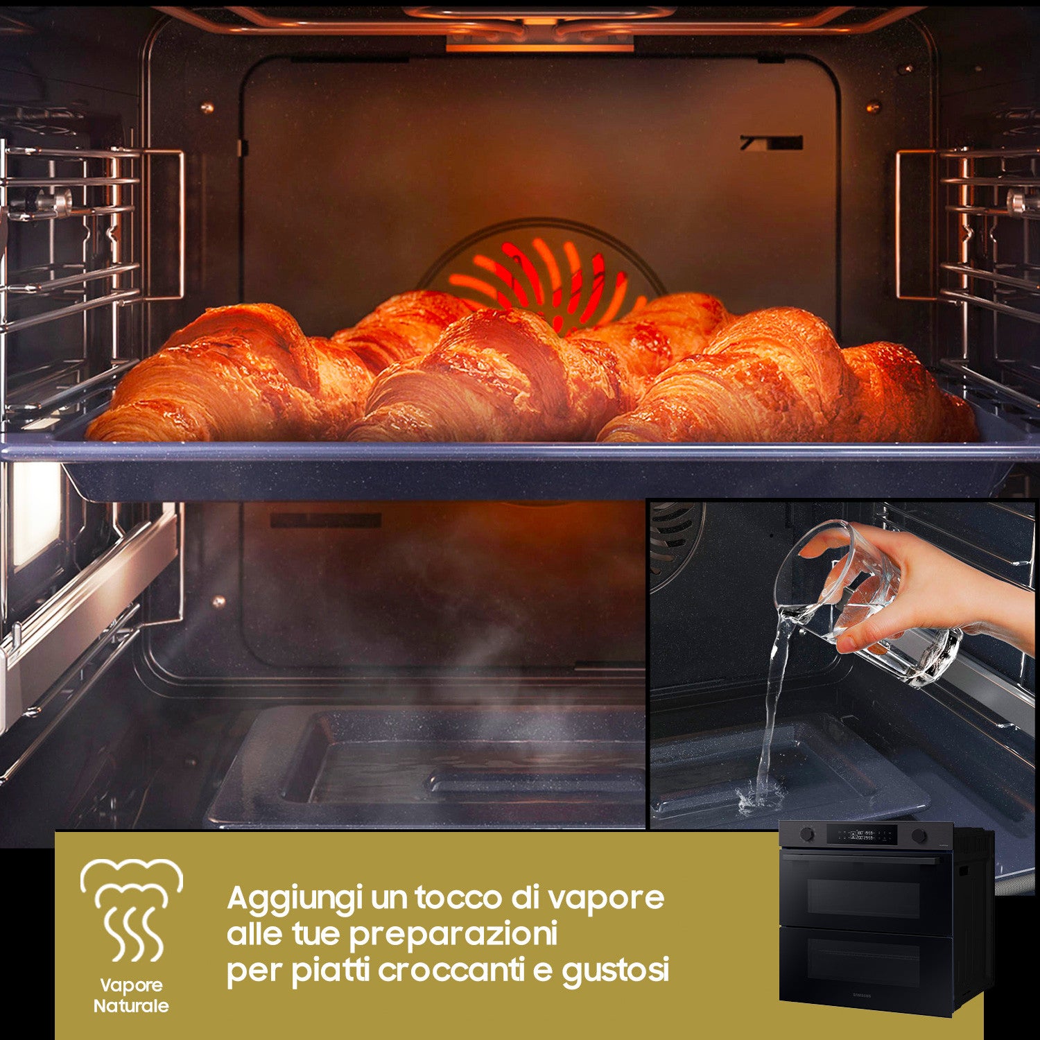 Samsung NV7B4540VBB Forno ad Incasso Dualck Flex Vapore 76 L Classe A Nero