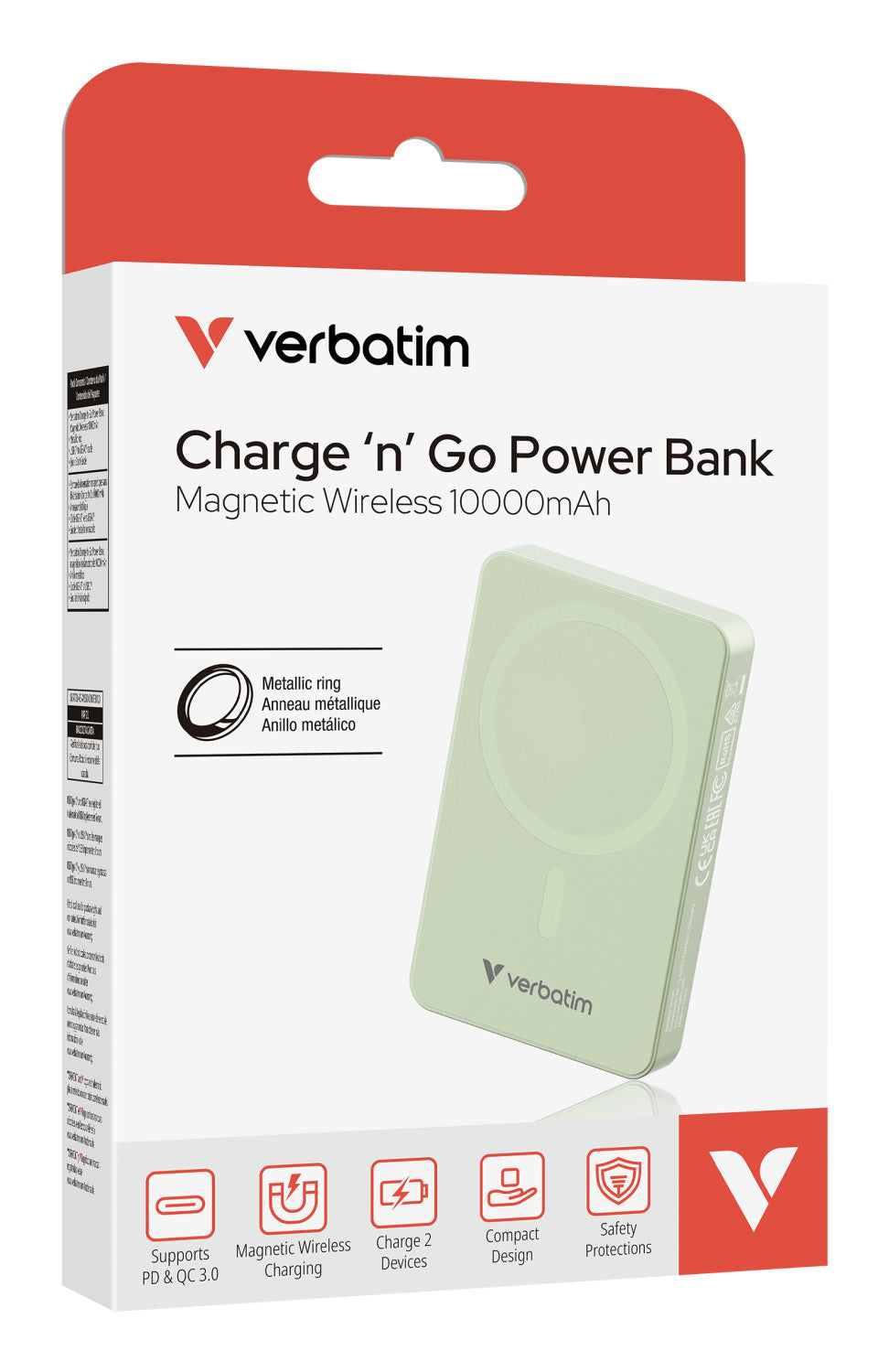 Verbatim Charge 'n' Go Essentials 10000 mAh Carica wireless Verde