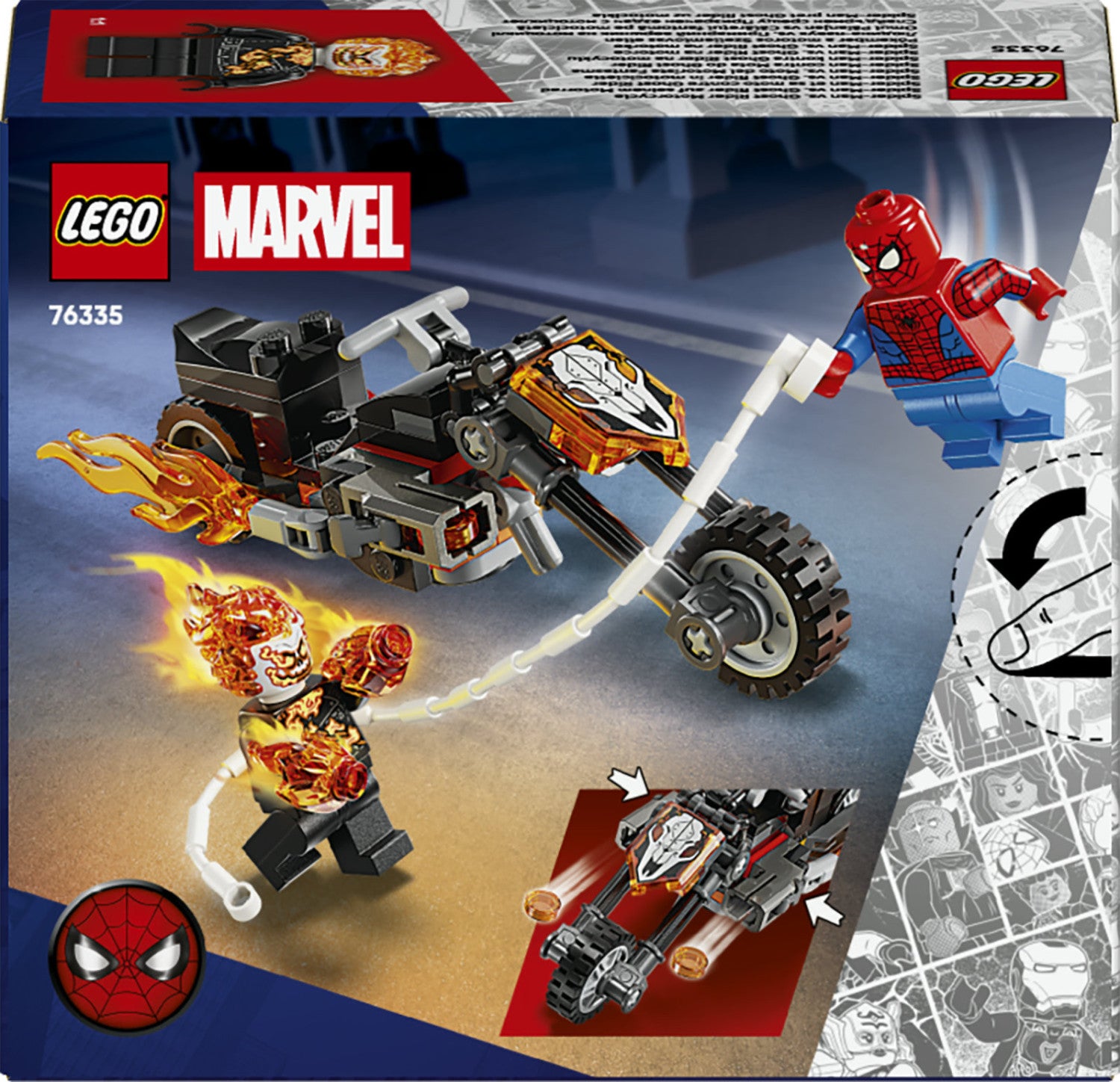 LEGO Marvel Spider-Man vs. Ghost Rider Motorcycle 76335 Bauset 72 Teile ab 6 Jahren