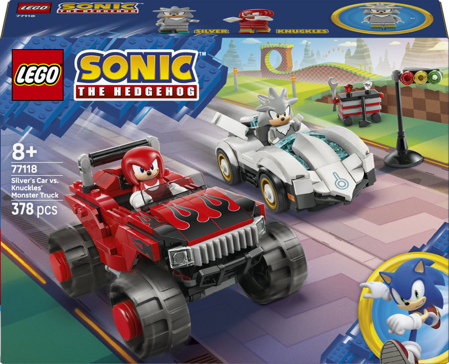 LEGO Sonic the Hedgehog Auto di Silver vs Monster Truck di Knuckles 77118 Set da Costruzione 378 Pezzi per Bambini 8