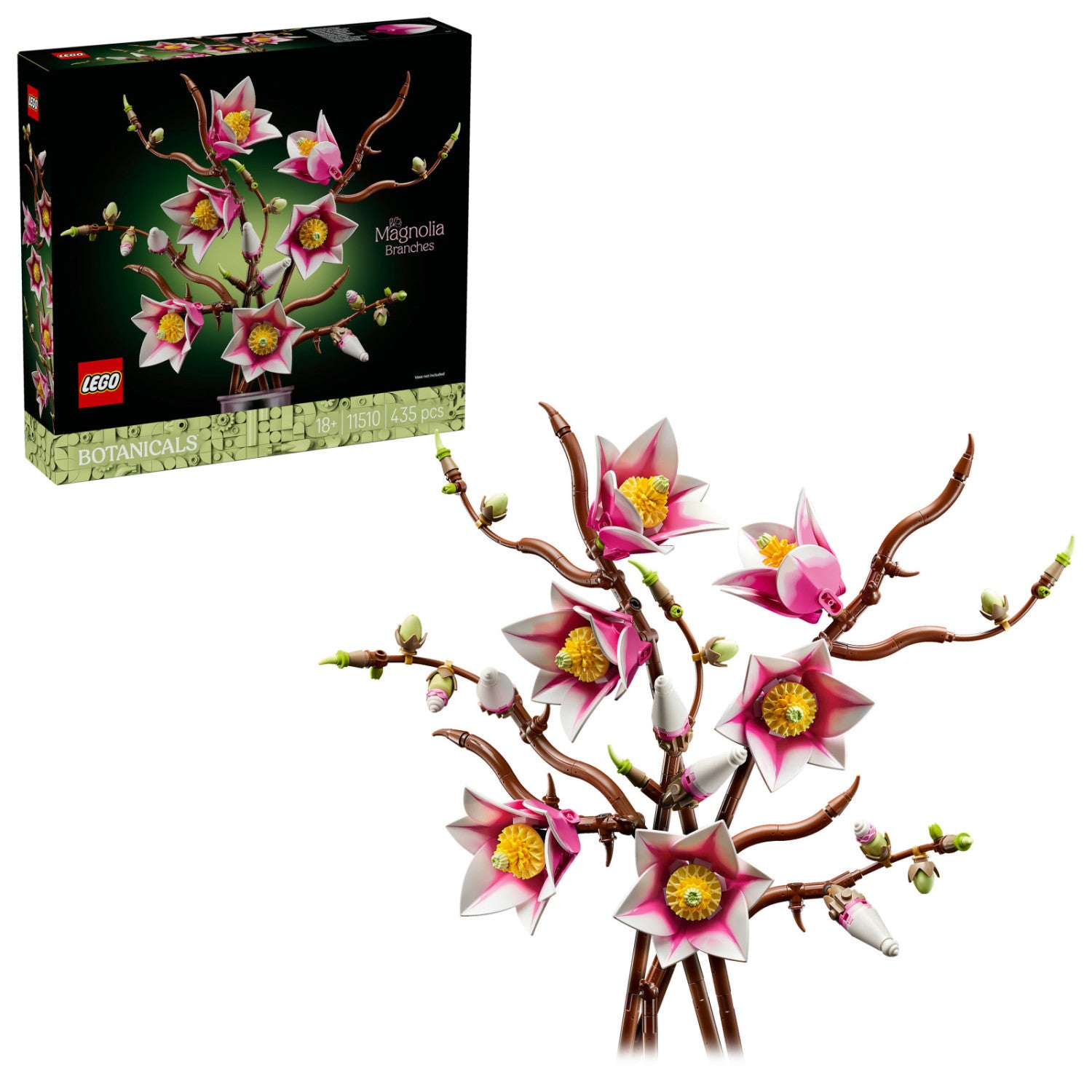 LEGO Botanicals 11510 Rametti di Magnolia Set da Costruzione per Adulti 435 Pezzi