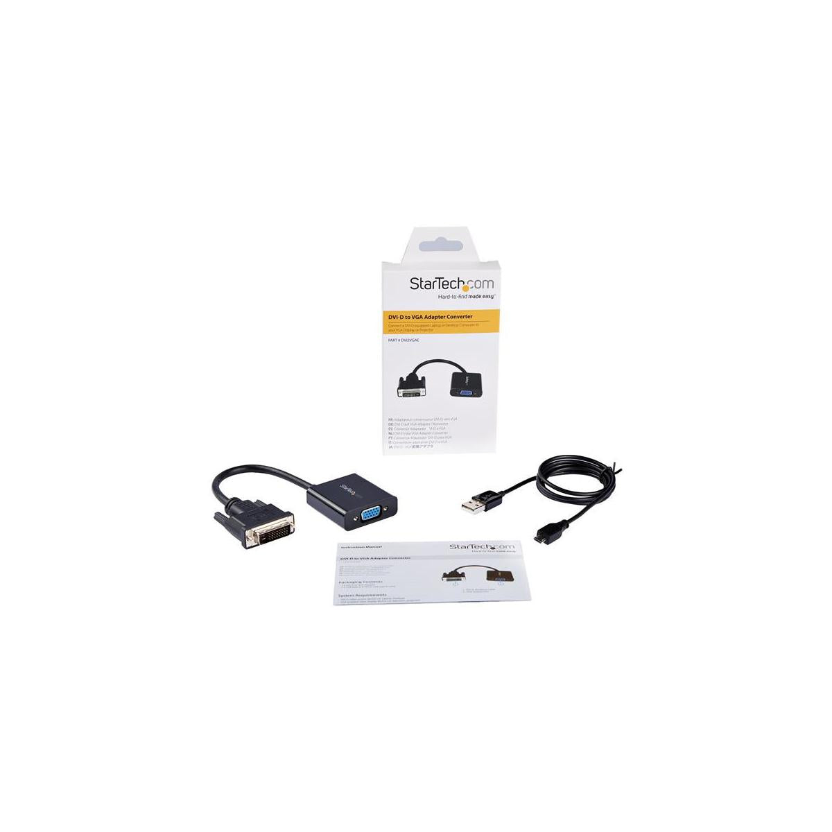 StarTech.com DVI2VGAE cavo e adattatore video 0,19 m Nero