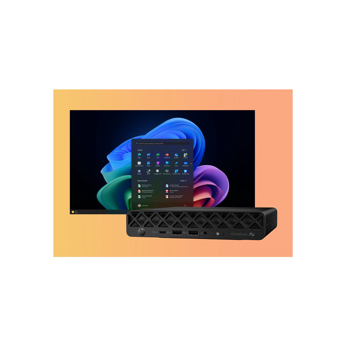 HP EliteDesk 8 Mini G1a Desktop Next Gen AI PC Wolf Pro Security Edition Copilot PC AMD Ryzen AI 5 340 32 GB DDR5-SDRAM 512 GB SSD Windows 11 Pro Mini PC