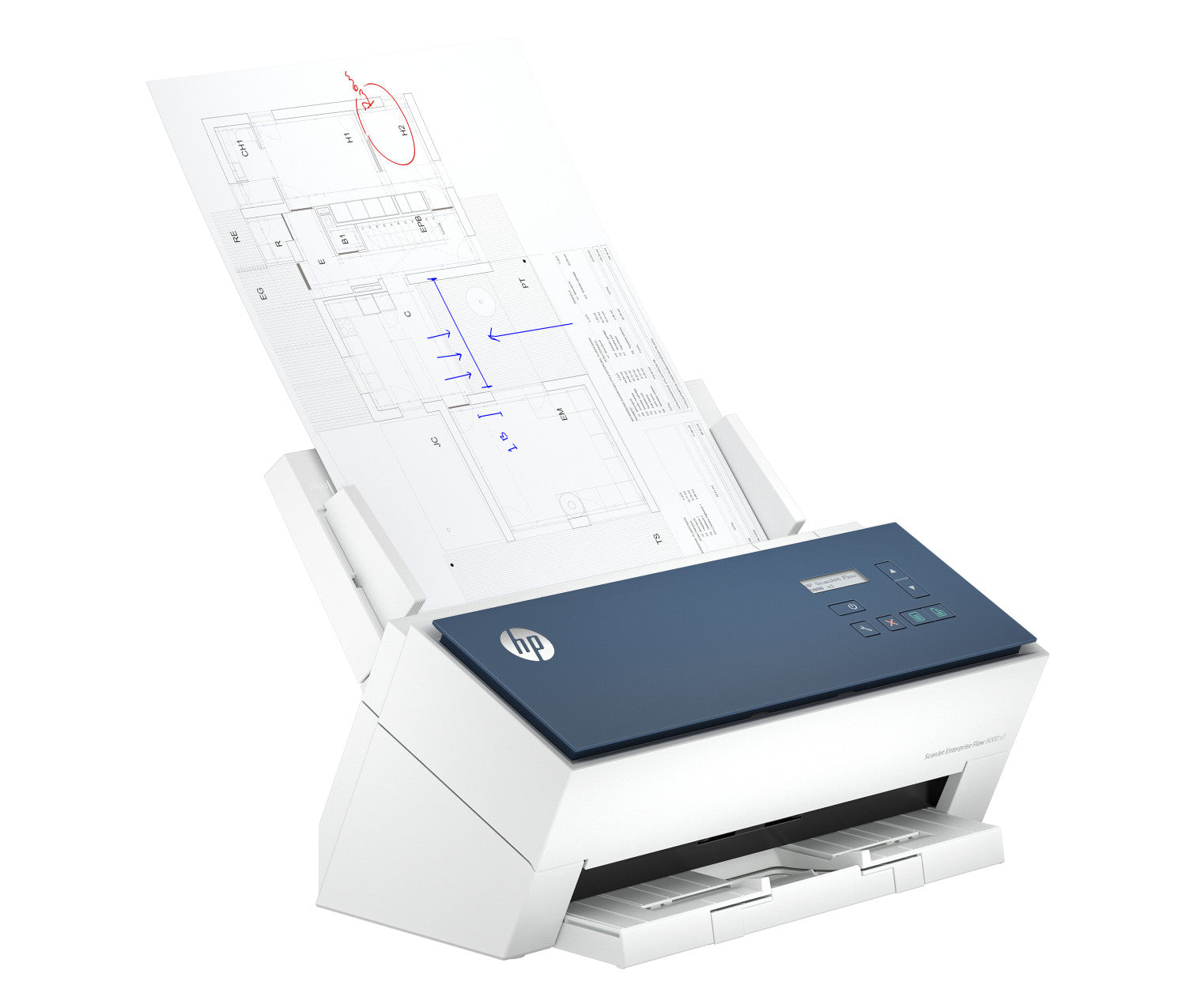 HP ScanJet Enterprise Flow 9000 s1 Scanner con ADF alimentatore di fogli 1200 x 1200 DPI A3 Blu, Bianco