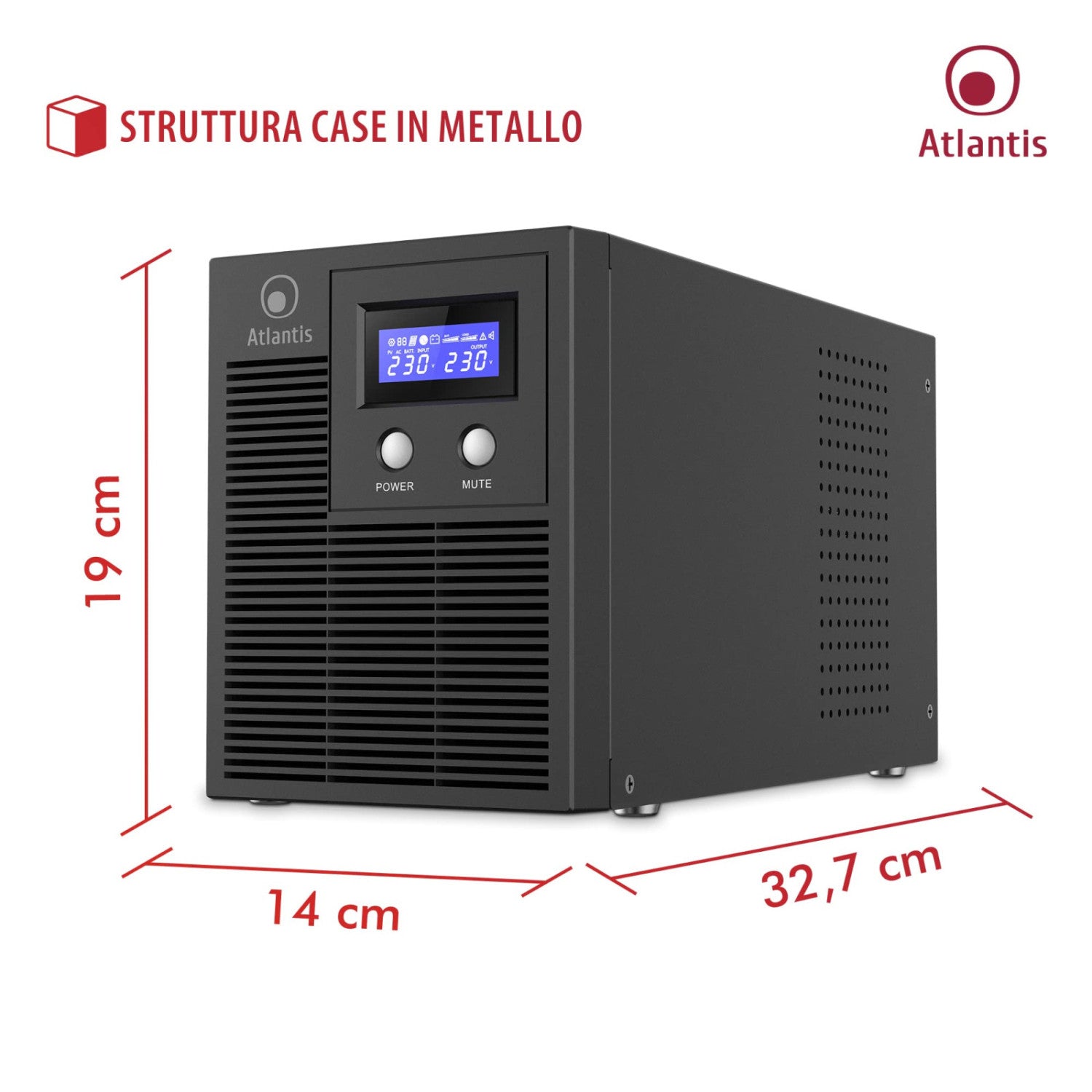 Atlantis Land A03-HP3003P gruppo di continuità (UPS) A linea interattiva 2 kVA 1400 W 6 presa(e) AC