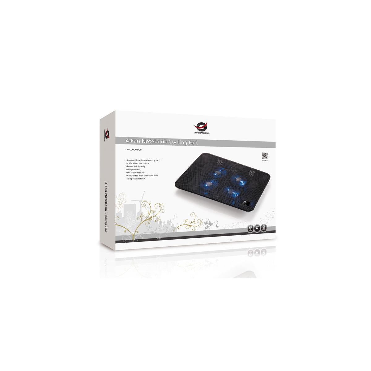 Conceptronic Pad di raffreddamento per notebook a 4 ventole