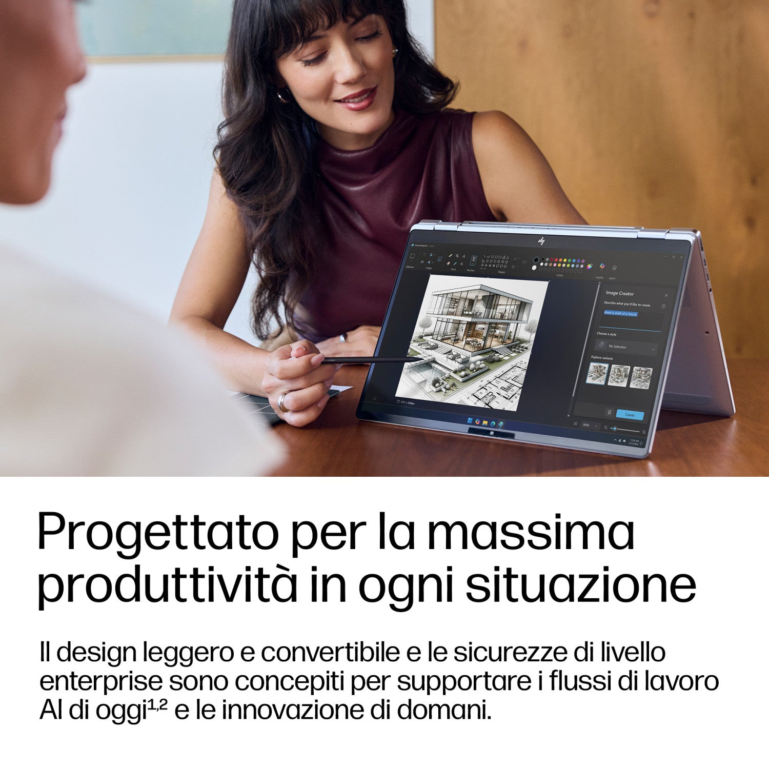 HP E4LG6AT laptop Copilot+ PC Intel Core Ultra 7 356H Ibrido (2 in 1) 35,6 cm (14") Touch screen WUXGA 32 GB LPDDR5x-SDRAM 1 TB SSD Wi-Fi 7 (802.11be) Windows 11 Pro Argento