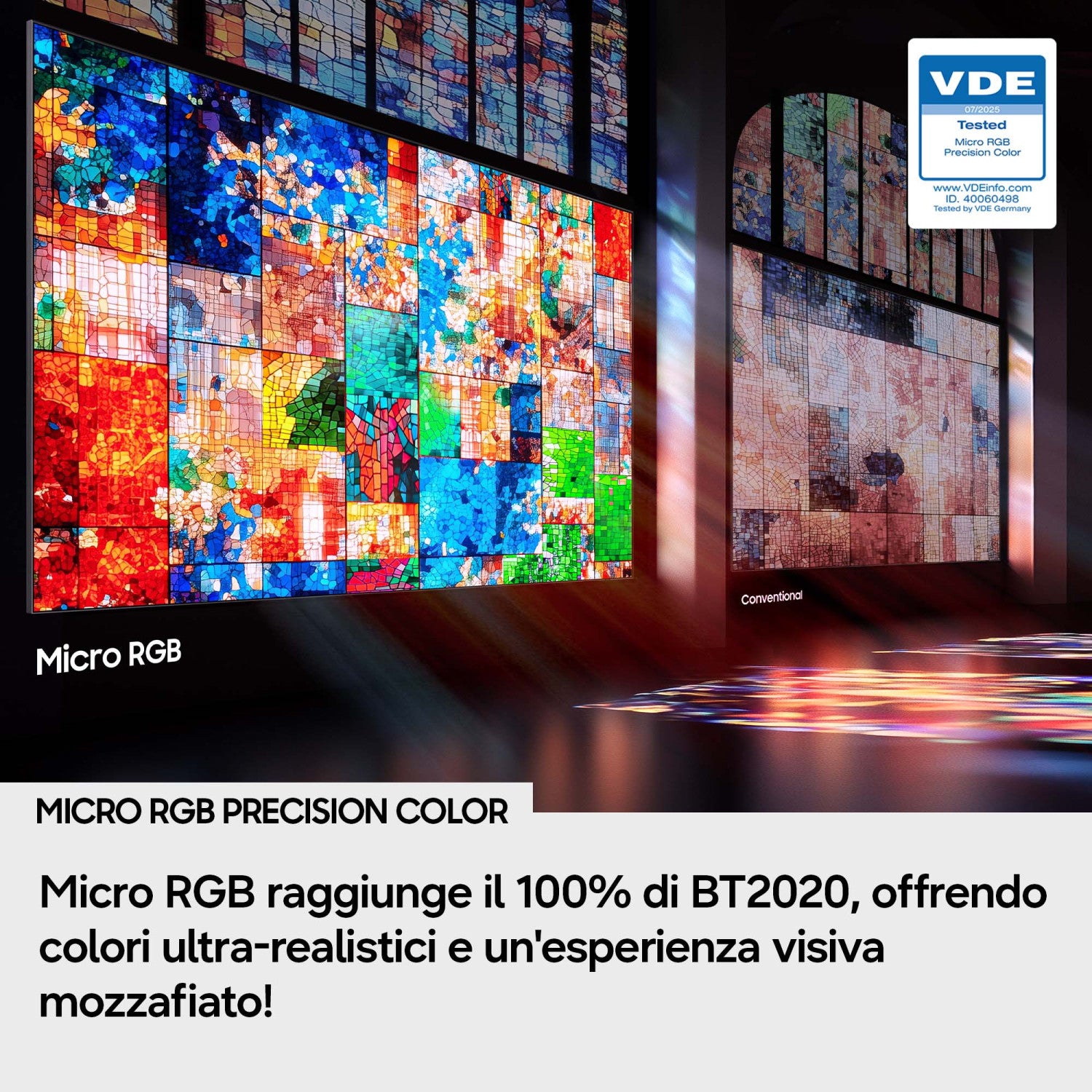 Samsung Micro RGB AI TV 85 pollici MRE85R95HATXZT, Micro RGB AI Engine Pro, 4K AI Upscaling Pro, Glare Free, Motion Xcelerator 165Hz, Dolby Atmos OTS , Infinity Air Design, Vision AI Smart TV, 2026