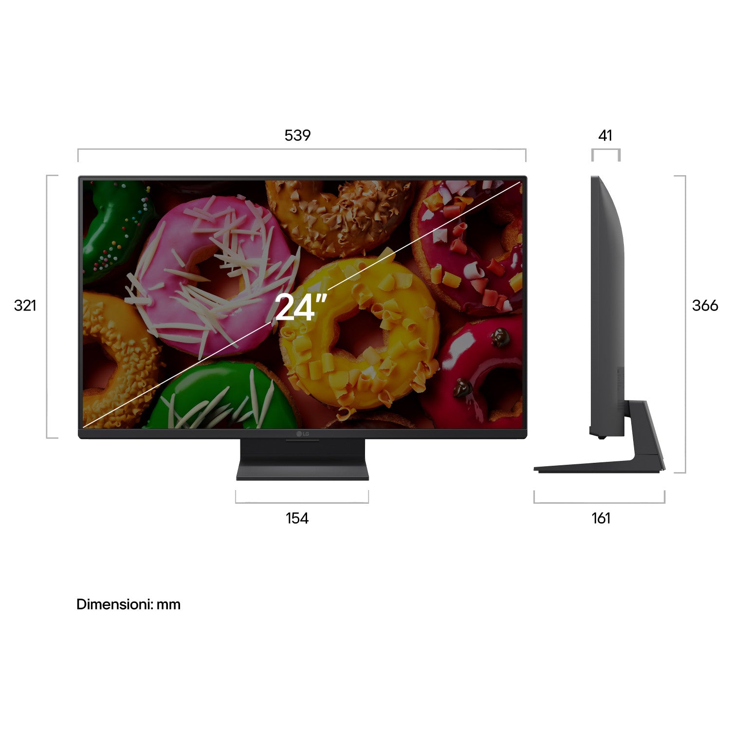 LG Smart TV webOS 24'' Serie LB70 24LB70006LA, FullHD, webOS 26, Game Optimizer, 2 HDMI, 10W, Wi-Fi, SMART TV 2026