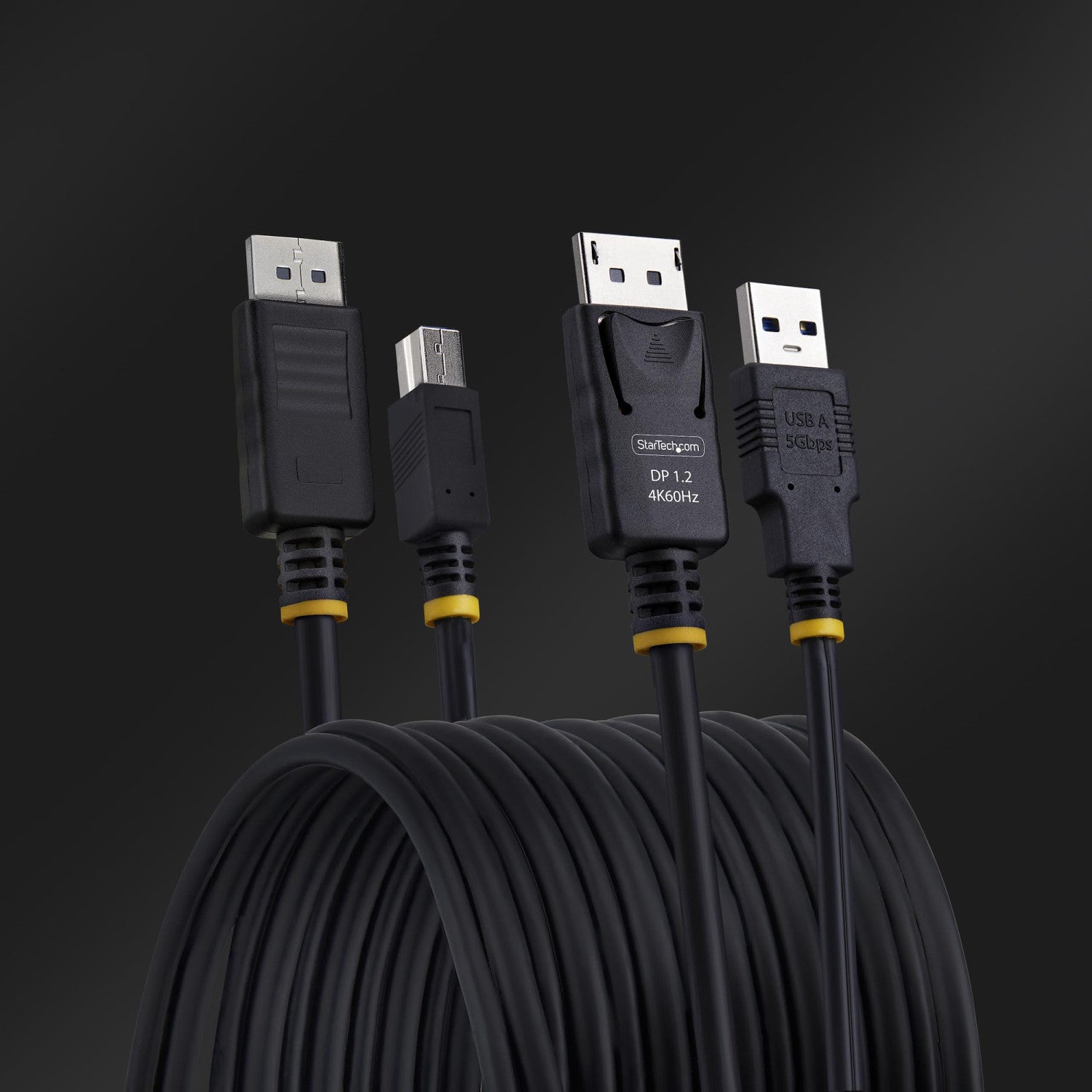 StarTech.com Cavo KVM DisplayPort e USB 5Gbps da 3m, Cavo Combinato DP 1.2 4K 60Hz e USB-A 3.0 per Switch KVM