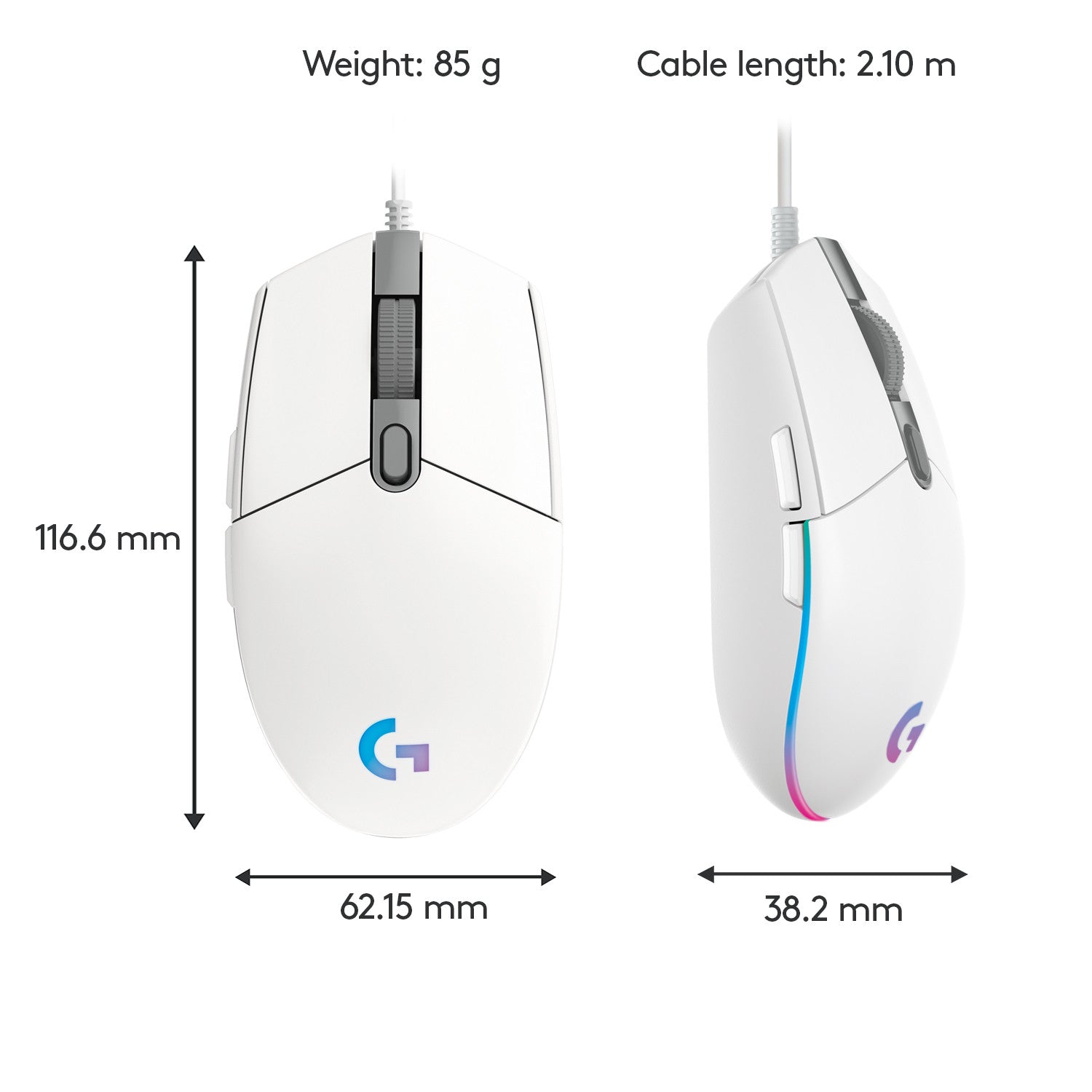 Logitech G G203 Lightsync mouse USB tipo A 8000 DPI