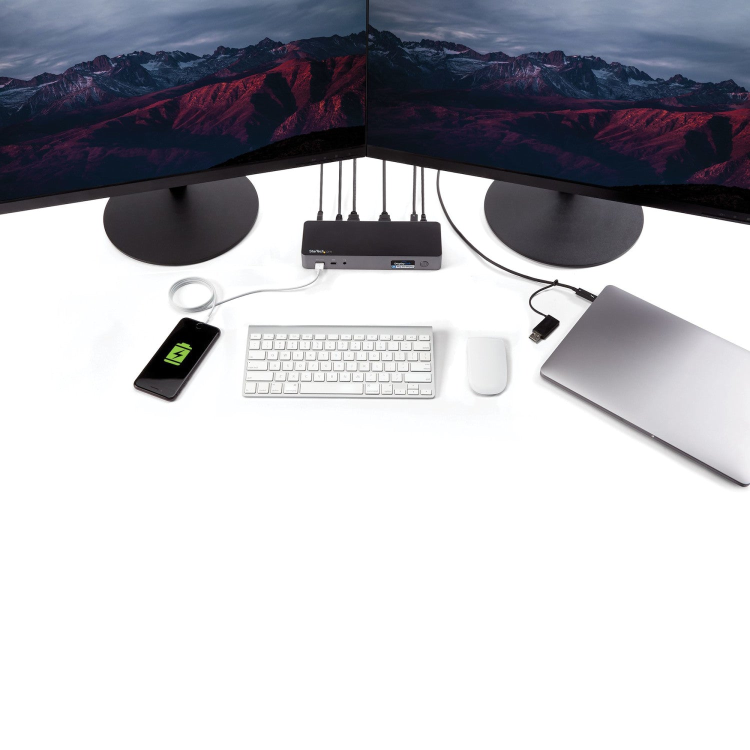 StarTech.com Docking station USB-C e USB-A - Docking station universale per portatili, doppio 4K DP e HDMI, 60W PD, Mac/Windows/Chrome OS, Hub 4x USB 5Gbps, GbE