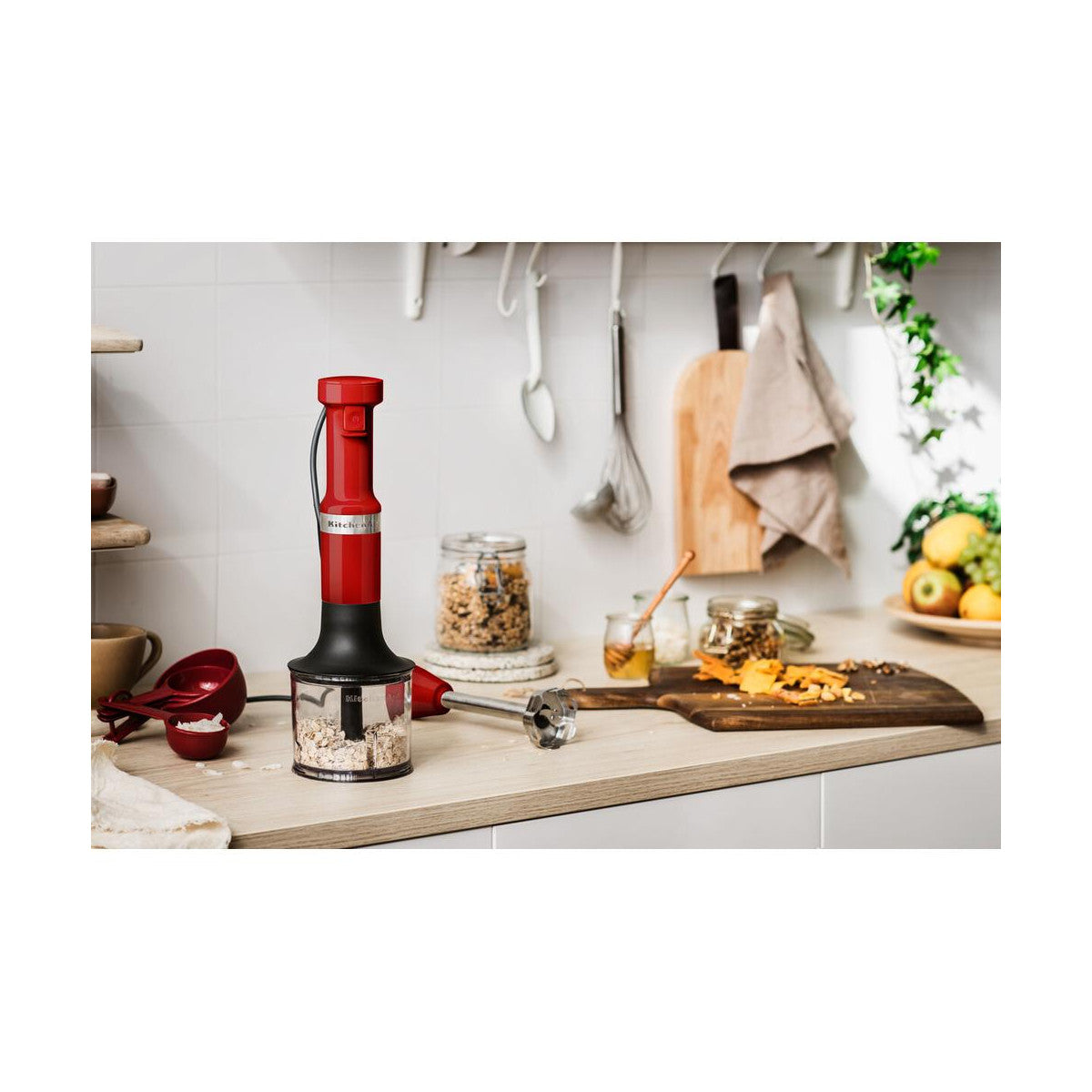 KitchenAid 5KHBV83EER Frullatore ad immersione 180 W Rosso, Acciaio inox