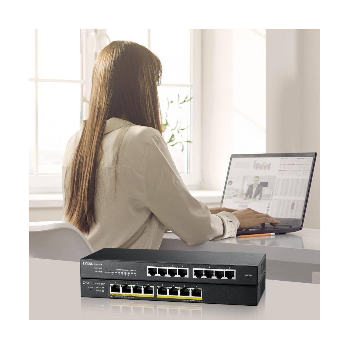 Zyxel GS1915-8 Gestito L2 Gigabit Ethernet (10/100/1000) Nero