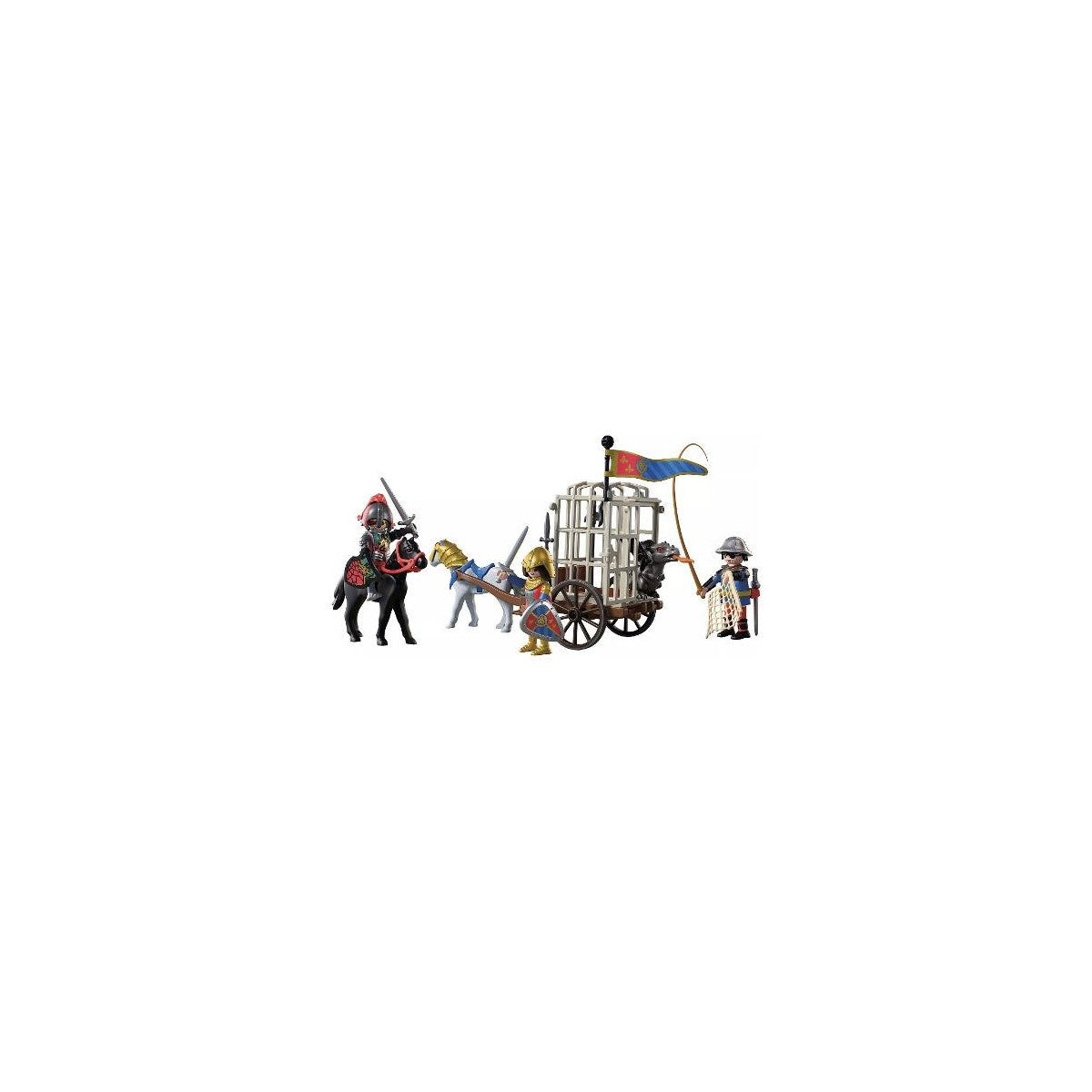 Playmobil Knights Rapimento Del Drago Carrozza Con Gabbia E Cucciolo Di Drago 72211