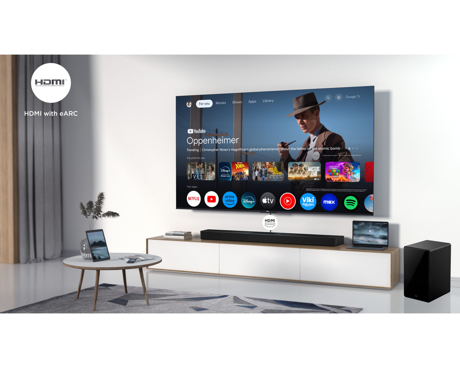 TCL Q Soundbar Q75H 5.1.2 canali, Dolby Atmos con Subwoofer integrato, 780W Venduto come Grado A 8720568106045