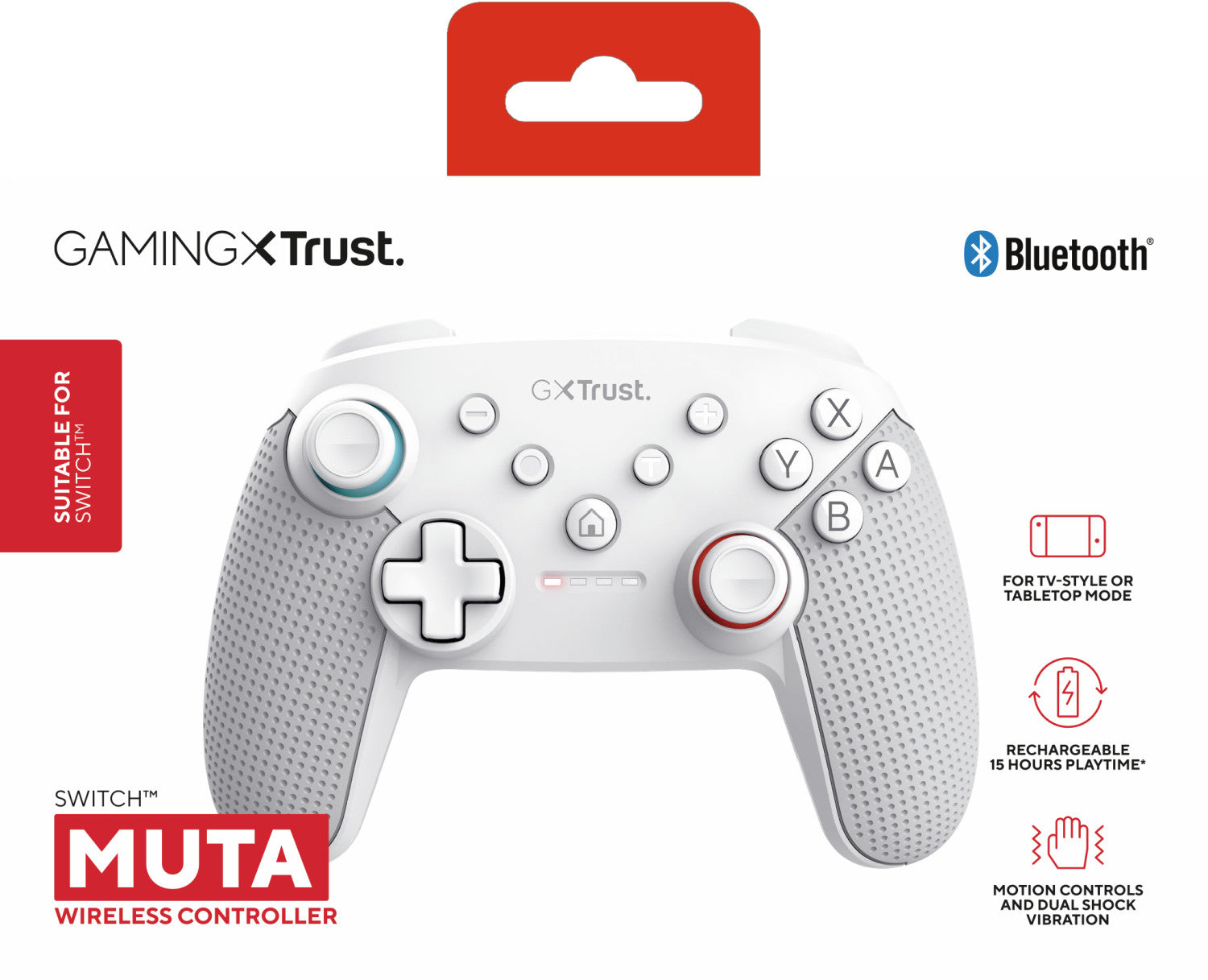 Trust GXT 1246W MUTA Bluetooth Gamepad Nintendo Switch Nintendo Switch Lite Bianco