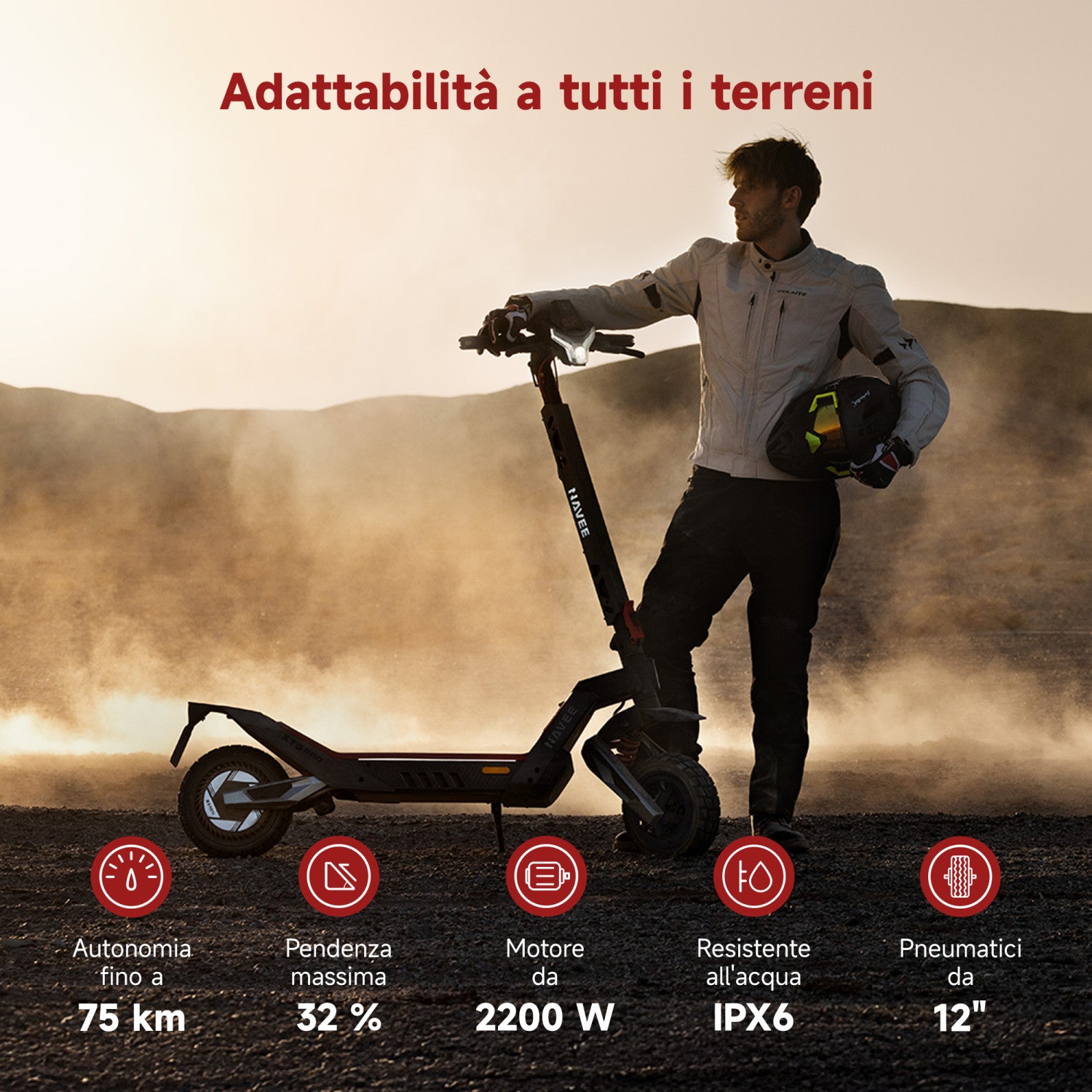 NAVEE XT5 Pro Monopattino elettrico, Potenza max 2200W, Gomme 12" Offroad, 75km Autonomia, IPX6, Doppia Sospensione a molla, Freni tripli, Frecce direzionali e Faro da 9W