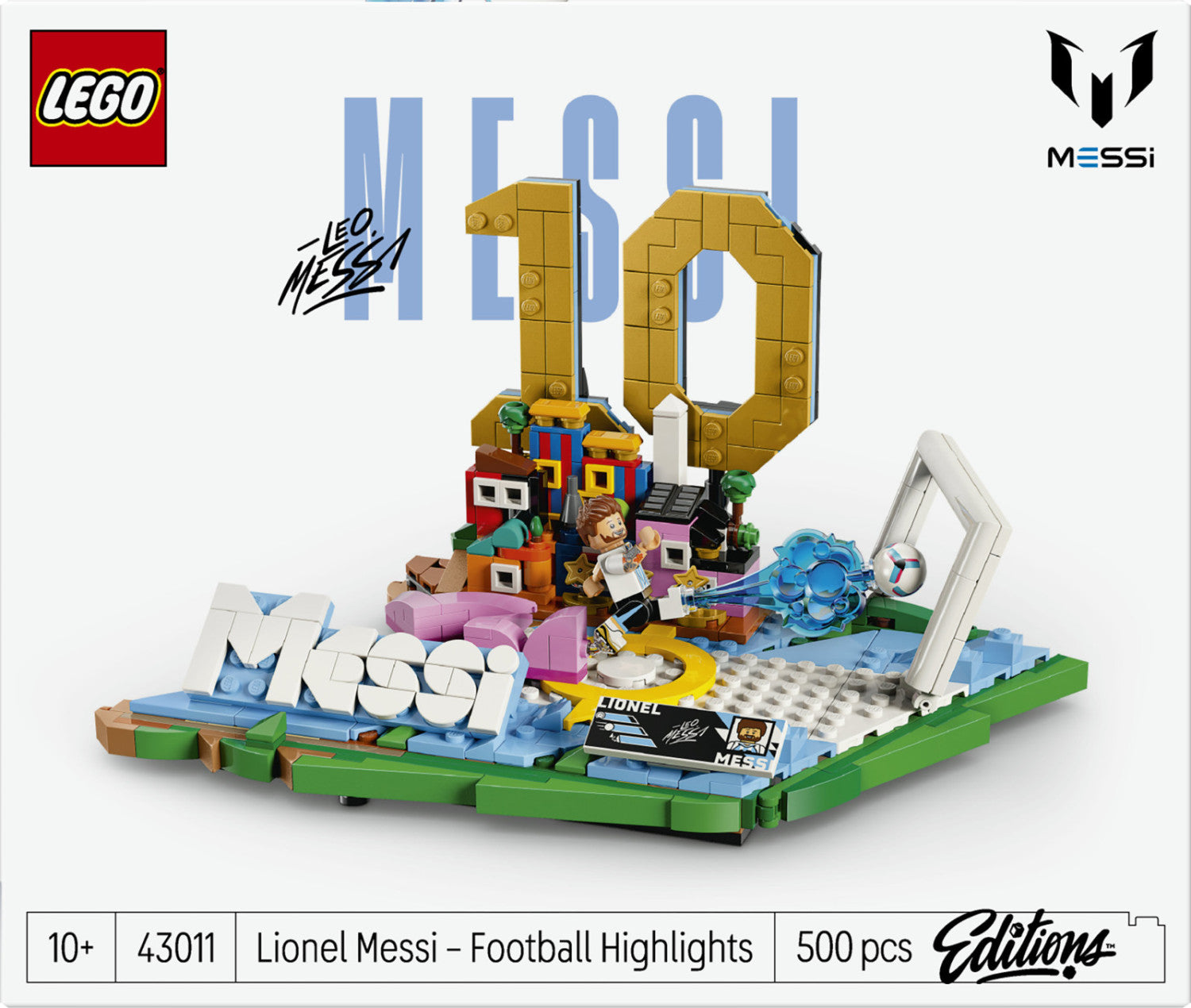 Lego Editions 43011 Lionel Messi Highlights Calcistici, Giocattolo 3D Da Esposizione, Minifigure Da Collezione, Regalo 10