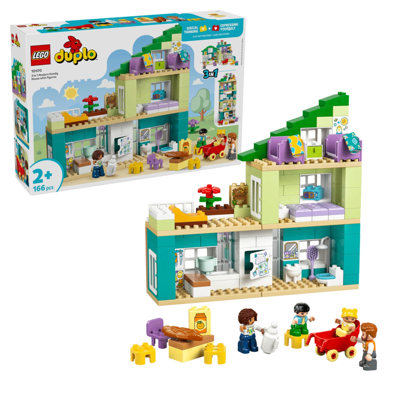 LEGO DUPLO Town Casa Familiare Moderna 3 in 1 Con Personaggi 10470 - 166 Pezzi