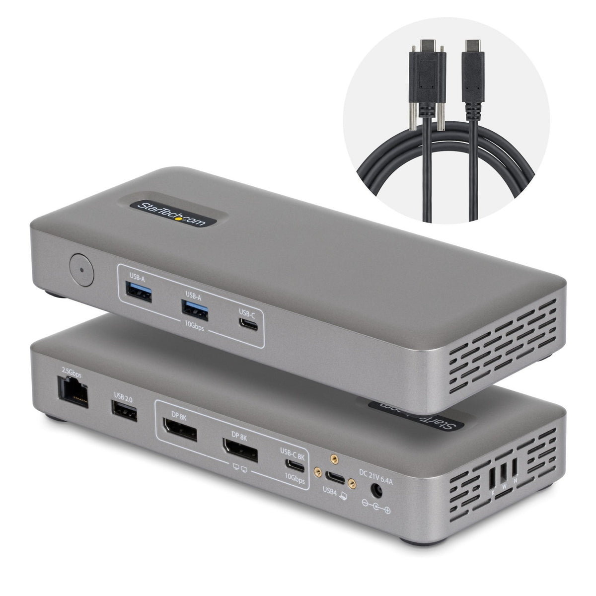 StarTech.com 208UE-USB4-DOCK replicatore di porte e docking station per laptop Cablato Grigio