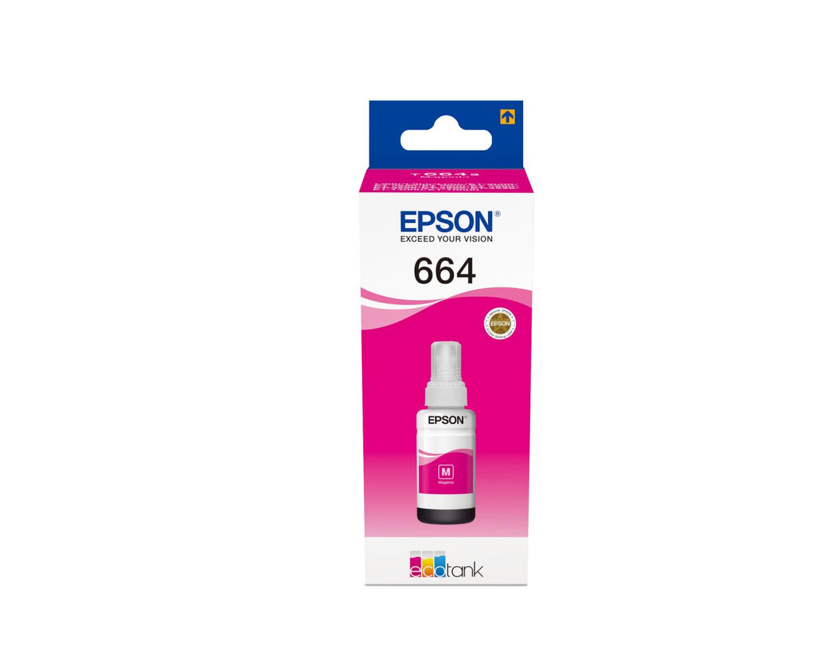 Epson C13T664340 Cartuccia Ink Jet Flacone Ecotank per L300 355 555 Magenta