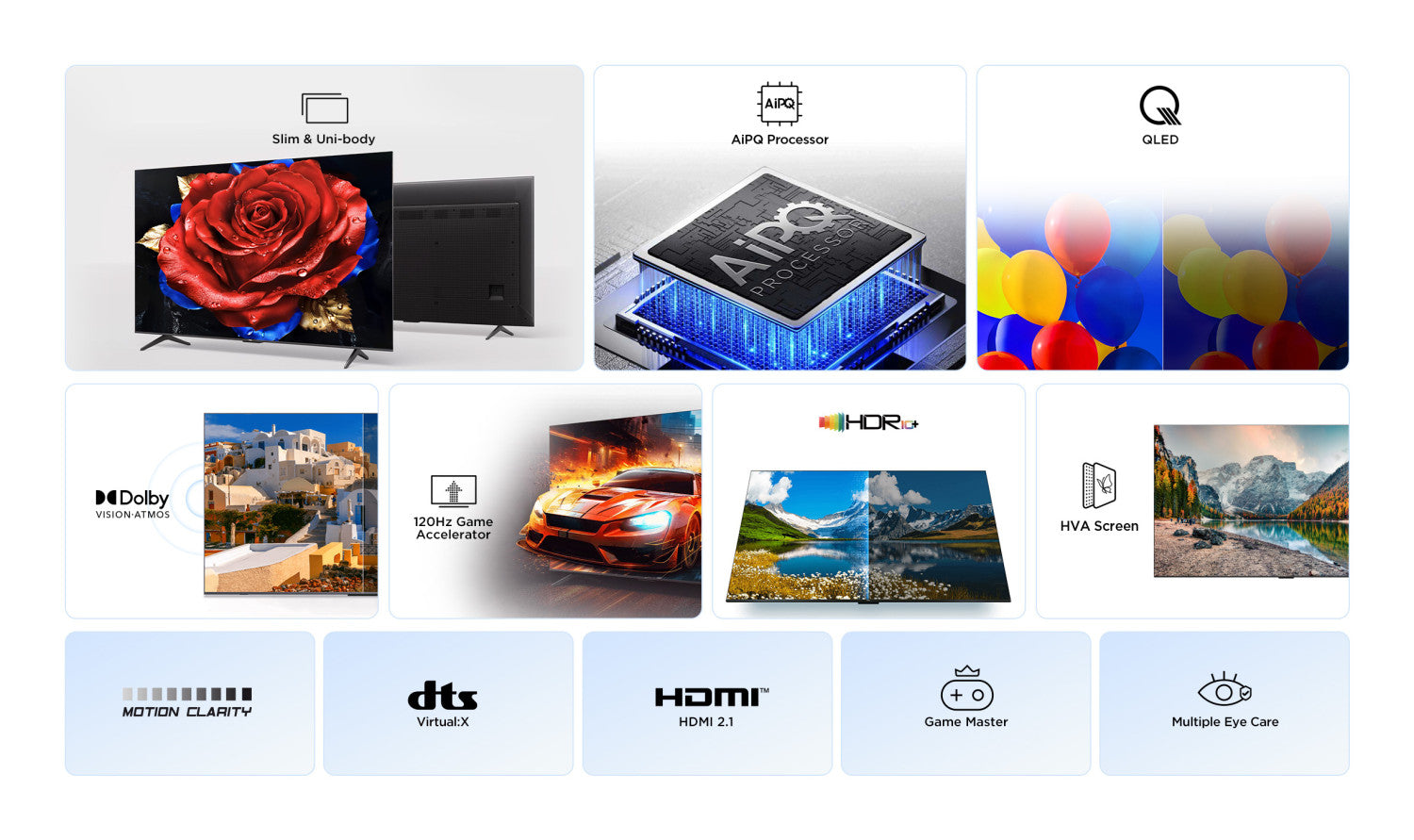 TCL P79K Serie Smart TV QLED 4K 55" 55P79K, Dolby Vision - Atmos, HDR10 , Google TV