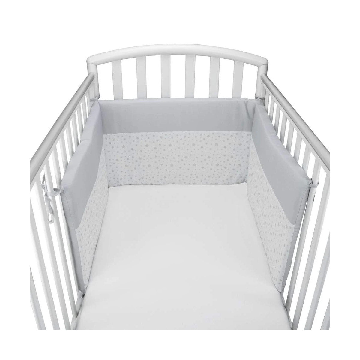 Baby Idea Paracolpi Lettino 3 Lati 100 Cotone Grigio