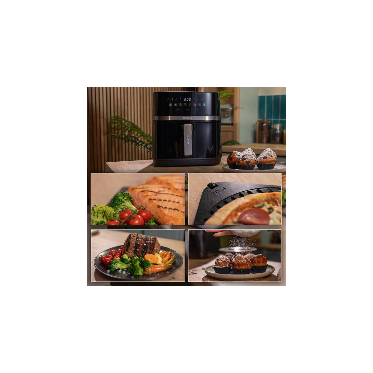 Cecotec Cecofry e Grill Duoheat 8000 Singolo 8 L Indipendente 2200 W Friggitrice ad aria calda Nero