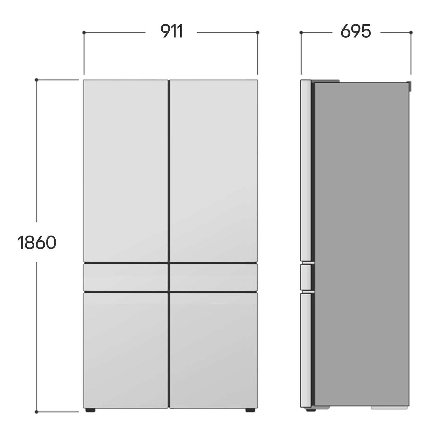 LG InstaView GMVW50DDMB Frigorifero French Door Multidoor Classe D Metal Sorbet