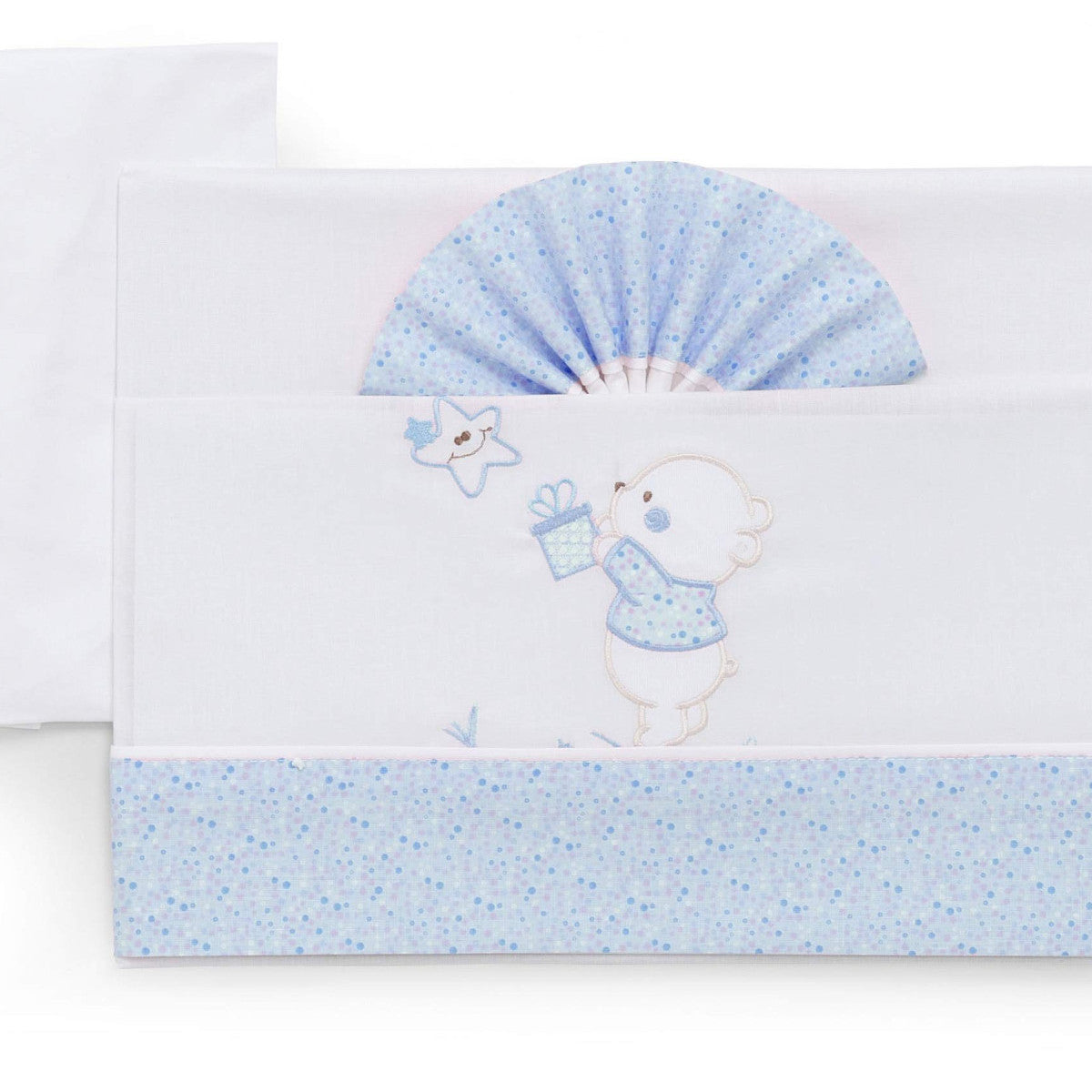 Italbaby Set Lenzuola Lettino 3 Pezzi Bear Azzurro 100 Cotone