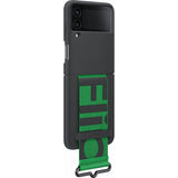 Cover in Silicone Samsung EF-GF721TBEGWW con Strap per Galaxy Z Flip4 SM-F721B Nero Verde