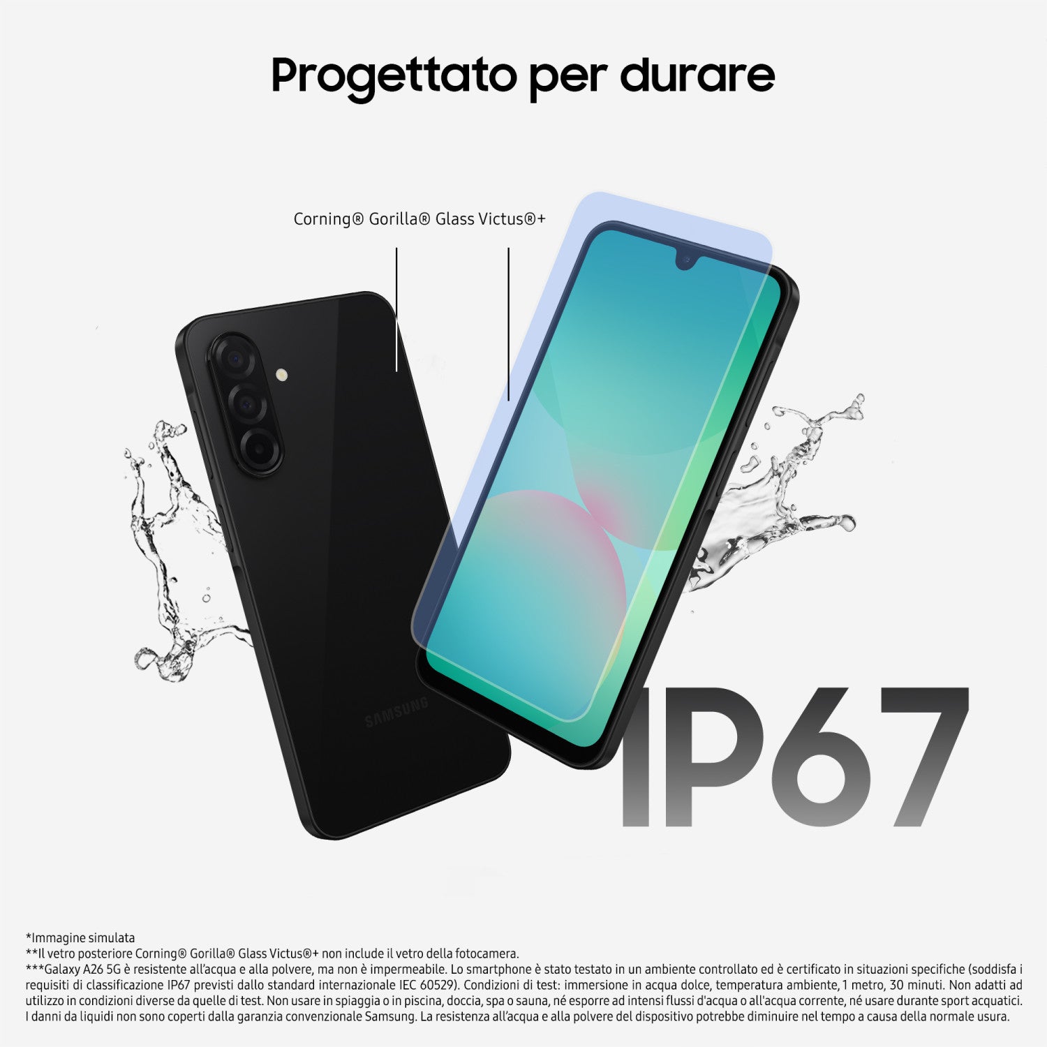 Samsung Galaxy A26 5G, Smartphone con Funzioni intelligenti, Display Super AMOLED 6.7 pollici, 6GB RAM, 128GB, Batteria 5.000 mAh, memoria espandibile, Black