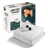 Imetec Scaldasonno Adapto Plus 100 Cotone, Matrimoniale 160x150 cm, Caldo Subito, Tecnologia Brevettata Adapto Plus, Sistema Sicurezza ElectroBlock, Bassi consumi, 6 Temperature, Autospegnimento 1, 3, 9 ore, Made in Italy
