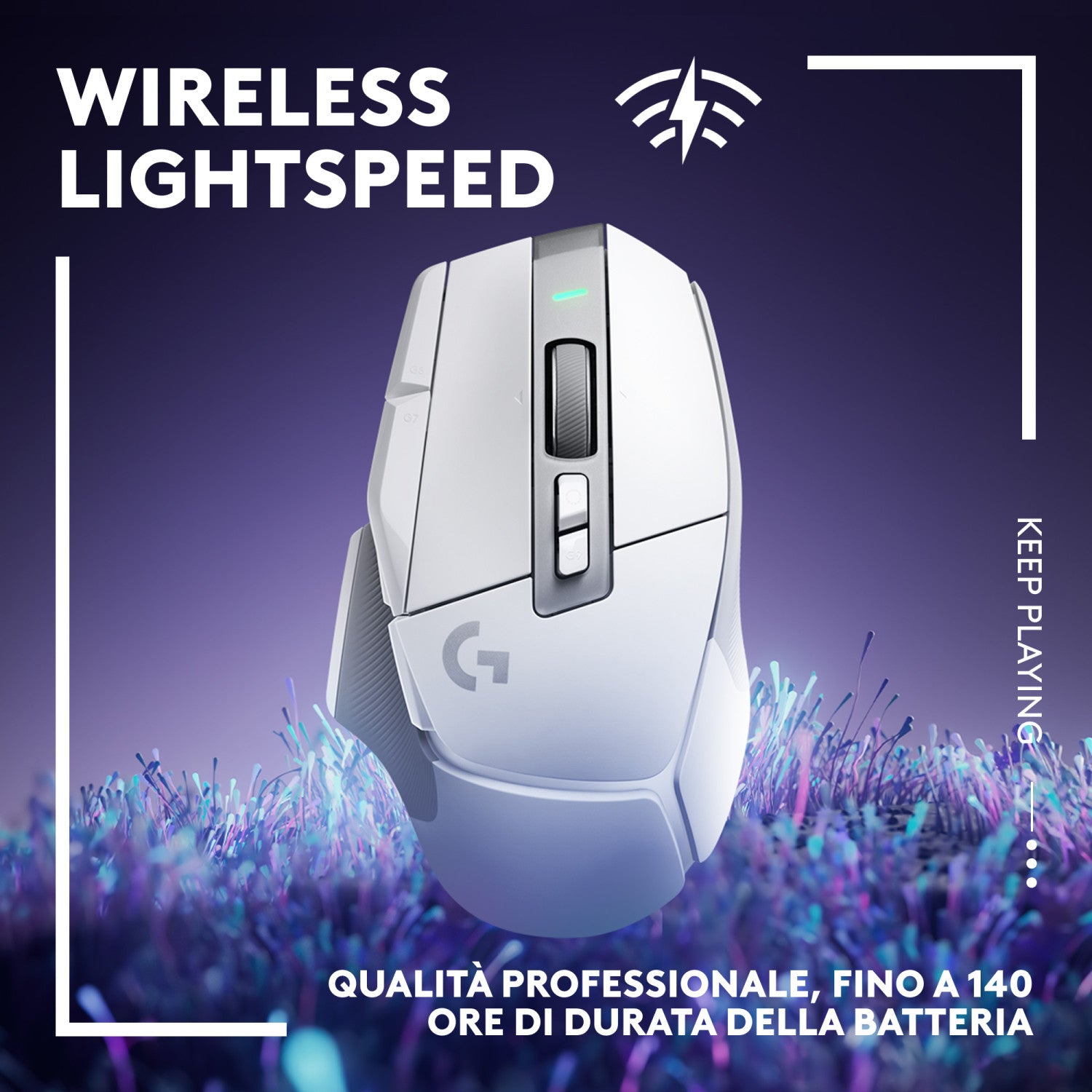 Logitech G G502 X Lightspeed Mouse Mano Destra RF Wireless Ottico 25600 DPI Bianco