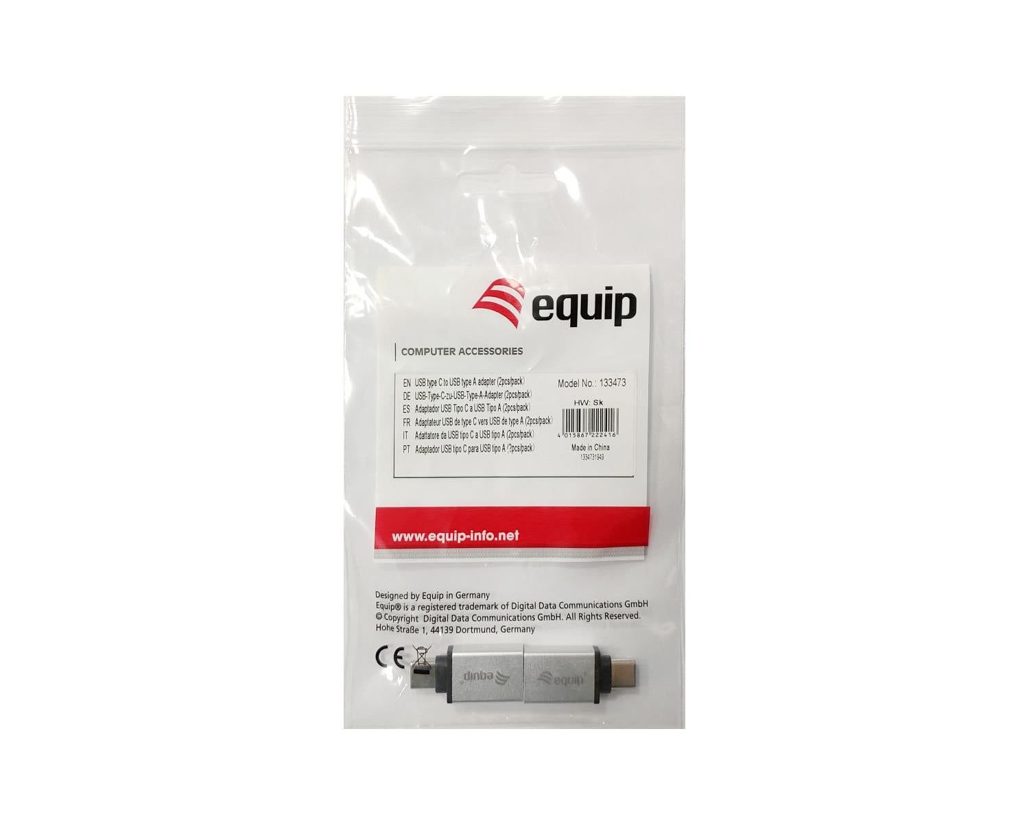 Equip 133473 adattatore per inversione del genere dei cavi USB Type C USB Type A Argento