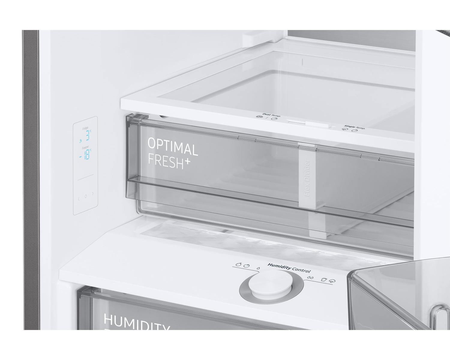 Samsung RB38A7B6BB1 frigorifero Combinato BESPOKE Libera installazione con congelatoreE 2m 390 L con rivestimento in acciaio inox Classe B