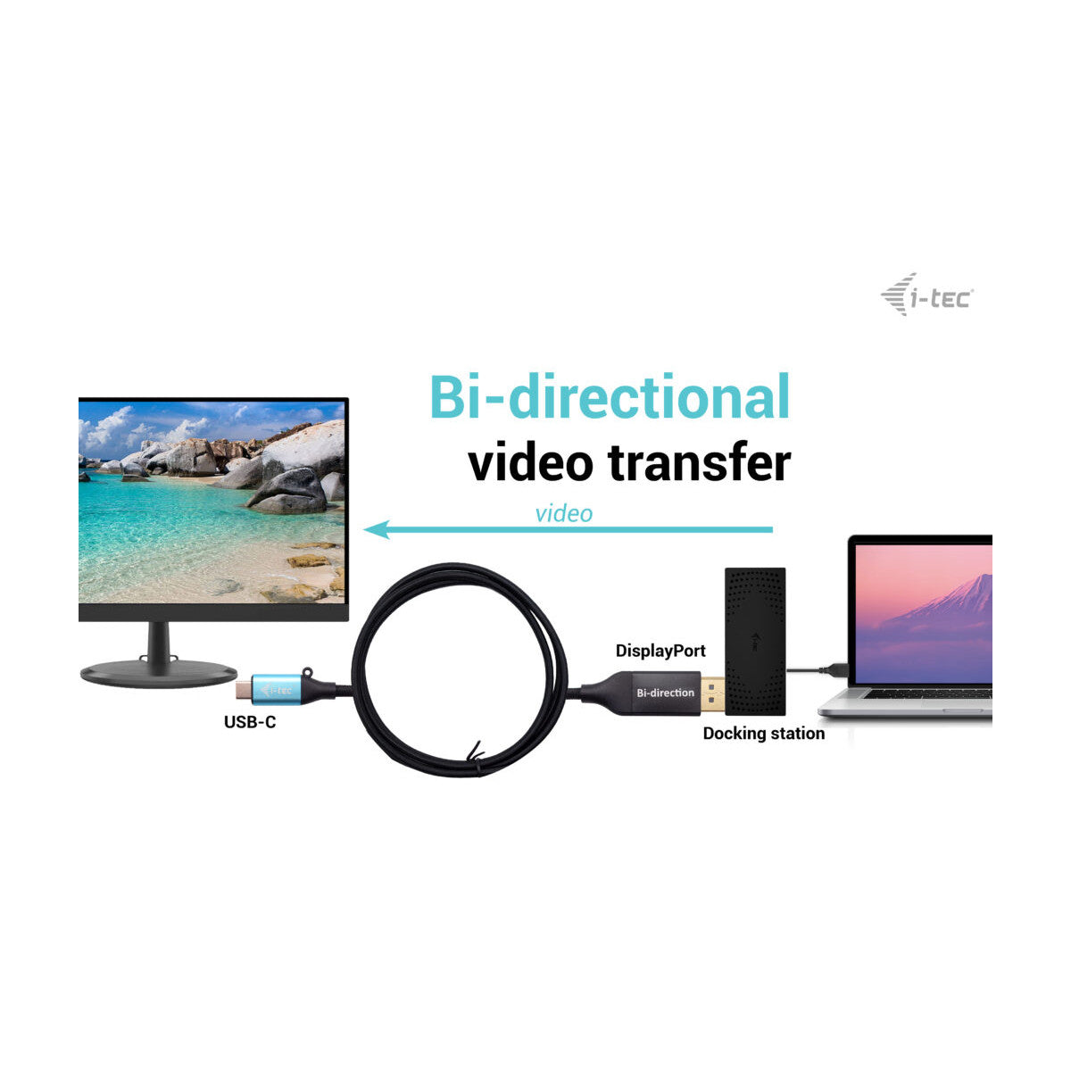 i-tec USB-C DisplayPort Bi-Directional Cable Adapter 8K/30Hz 150cm