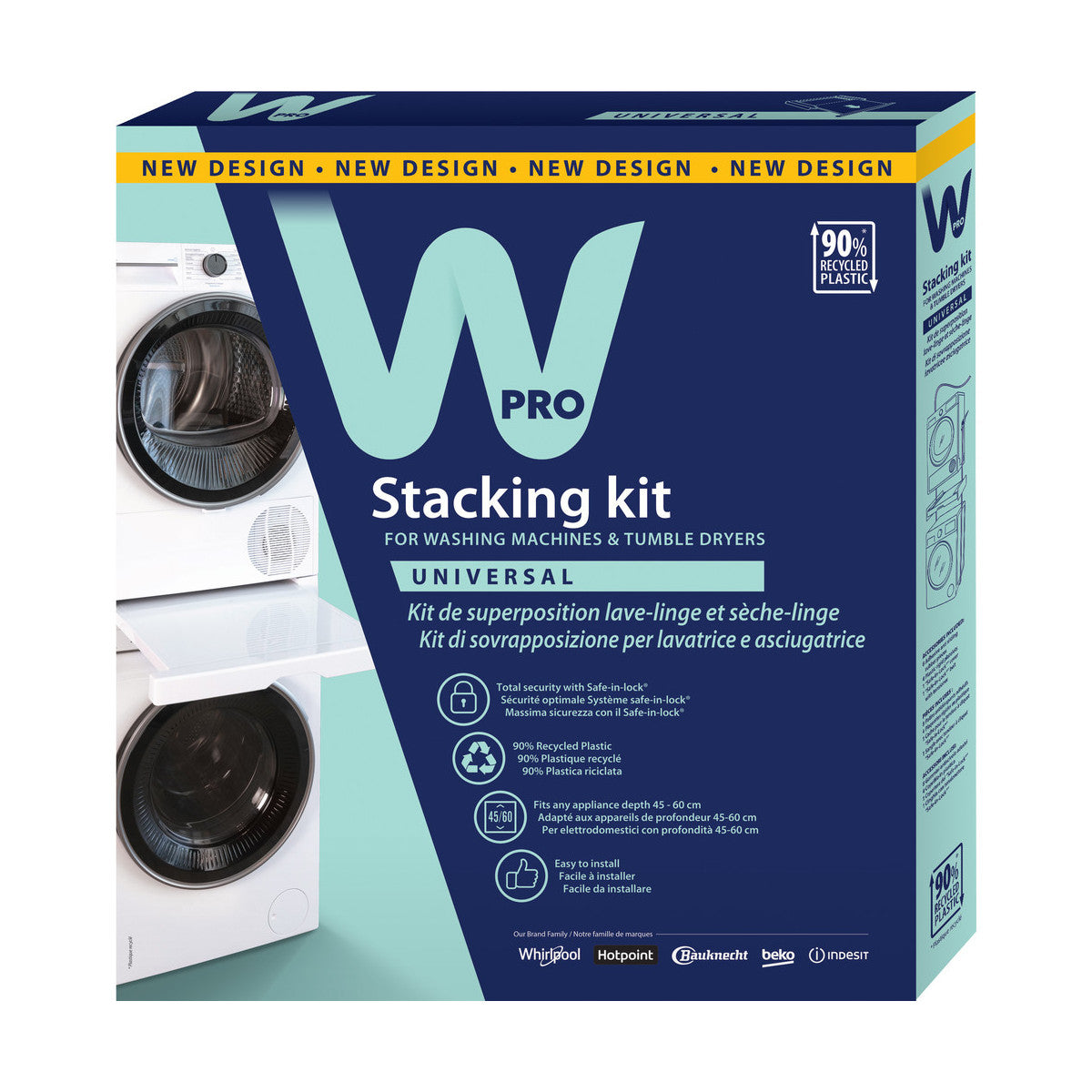 Wpro SKN101 accessorio e componente per lavatrice Kit di sovrapposizione 1 pz