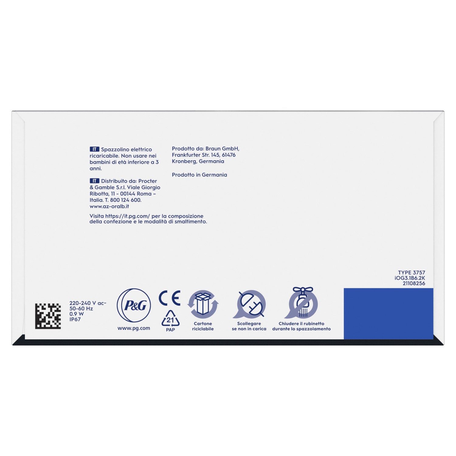 Oral-B Spazzolino Elettrico Ricaricabile iO 3 Nero, 1 Testina Di Ricambio, 1 Custodia Da Viaggio. 1 Spazzolino