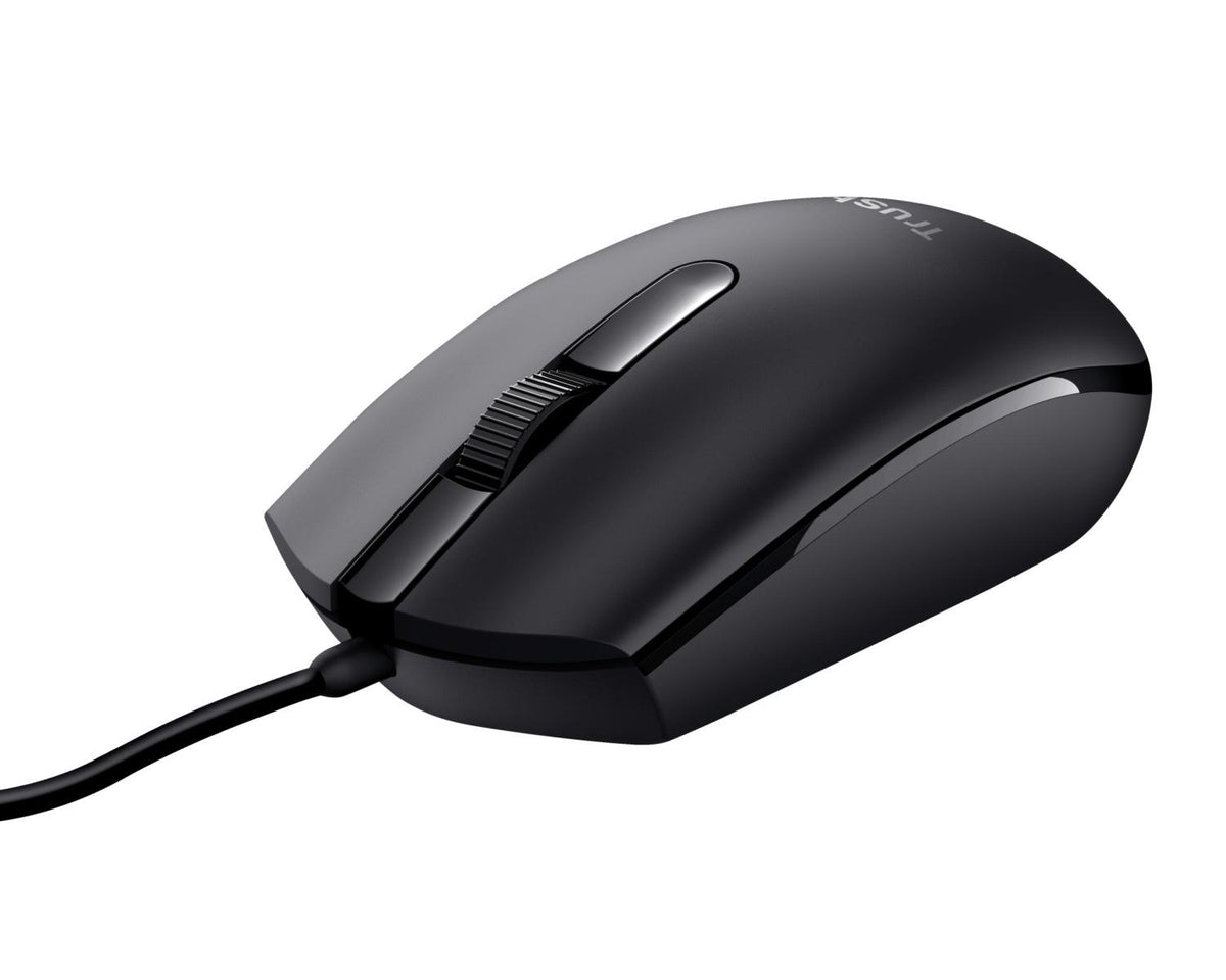 Trust Basi Mouse Ambidestro USB tipo A Ottico 1200 DPI Nero