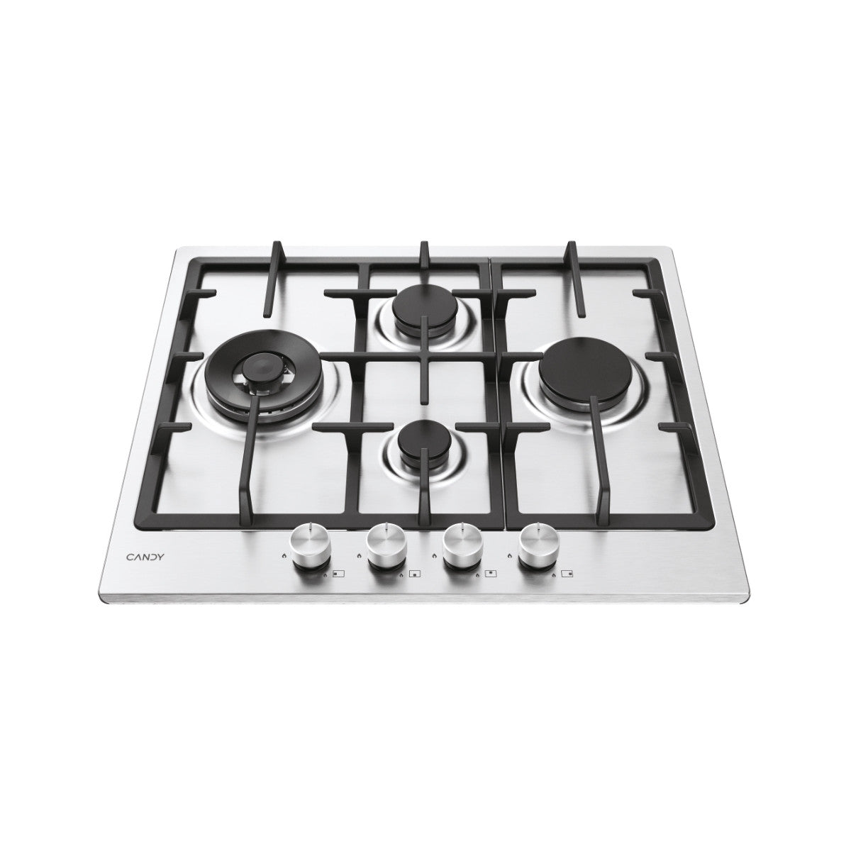 Candy Moderna CHG6D4WTX piano cottura Acciaio inox Da incasso 59.5 cm Gas 4 Fornelli