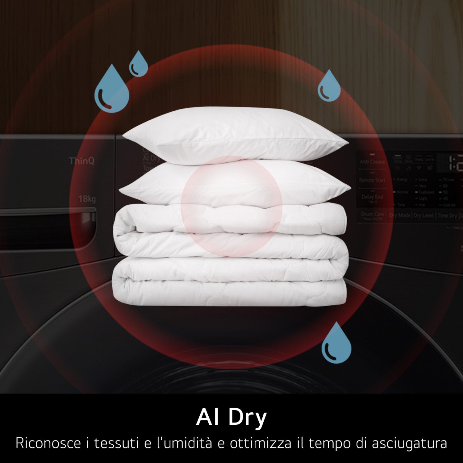 LG RNX5008TKB Asciugatrice Intelligente AI Dry 8 kg Classe B Bianco/Nero
