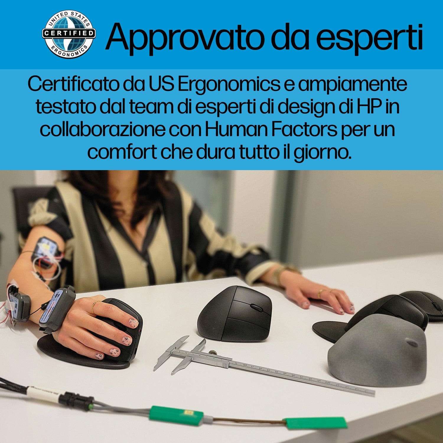 HP 925 Ergonomic Vertical mouse Mano destra RF senza fili Bluetooth 4000 DPI