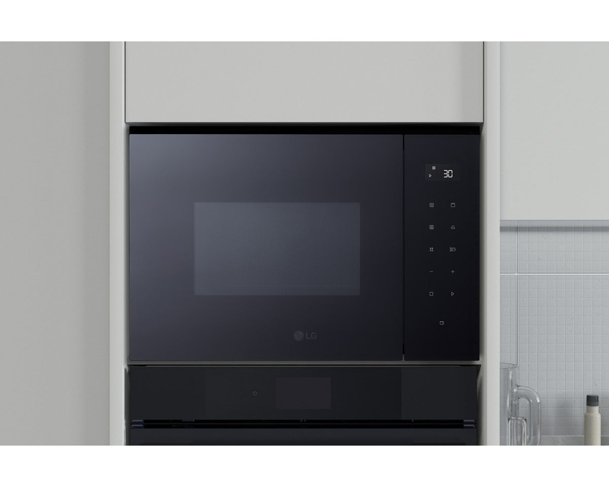LG MGBZ2593F forno a microonde Nero, Acciaio inox Microonde con grill Da incasso 25 L 1450 W