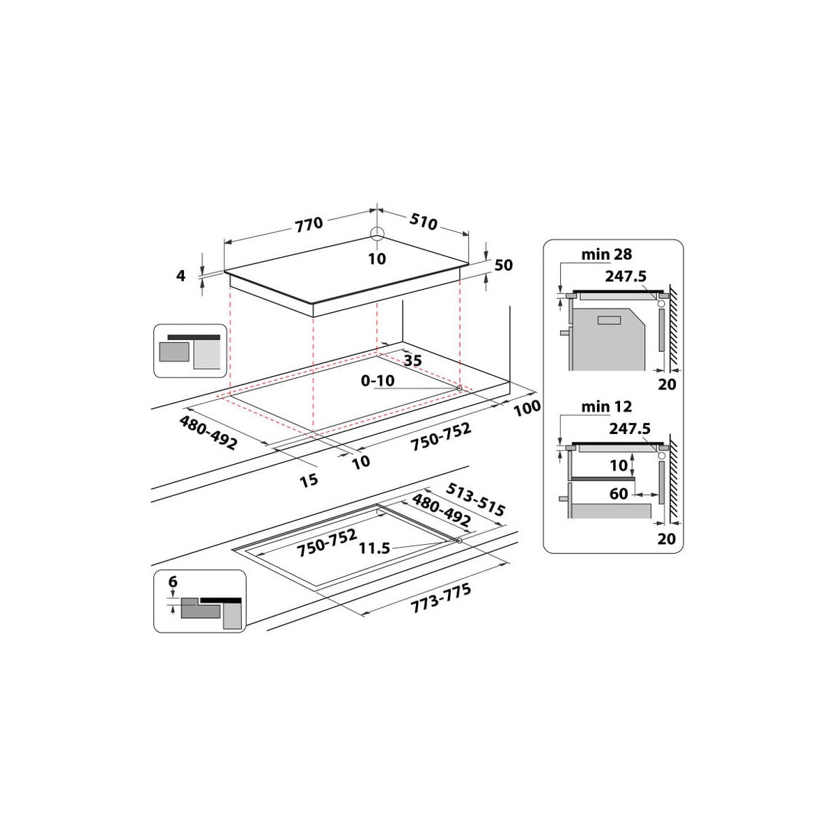 Whirlpool Piano cottura a induzione in vetroceramica - WL S2177 CPNE Venduto Come Grado B 8003437642487