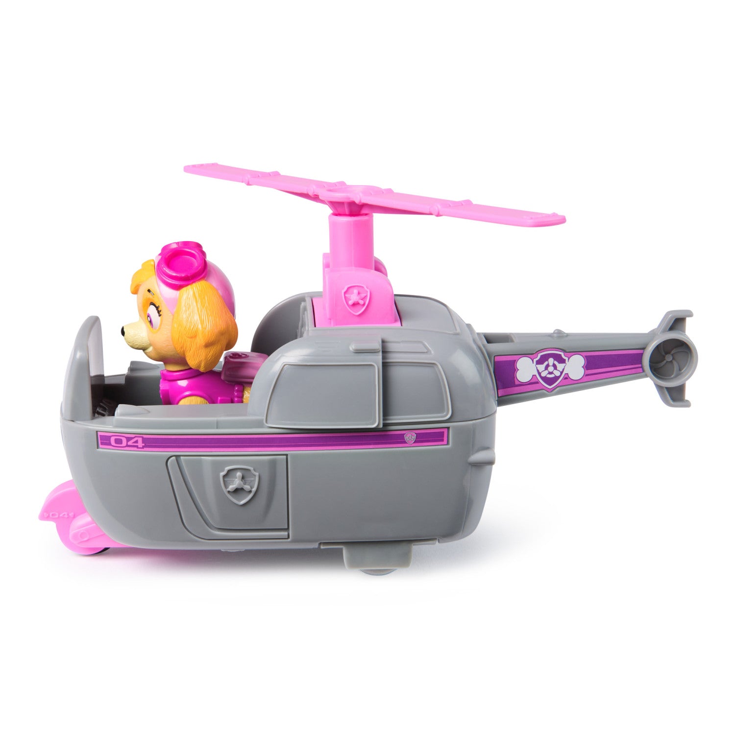 PAW Patrol , Elicottero di Skye con Personaggio Action Figure, Veicolo di Salvataggio Aereo con Elica Rotante per Missioni ad Adventure Bay, Giocattolo per Bambini e Bambine, 3 Anni