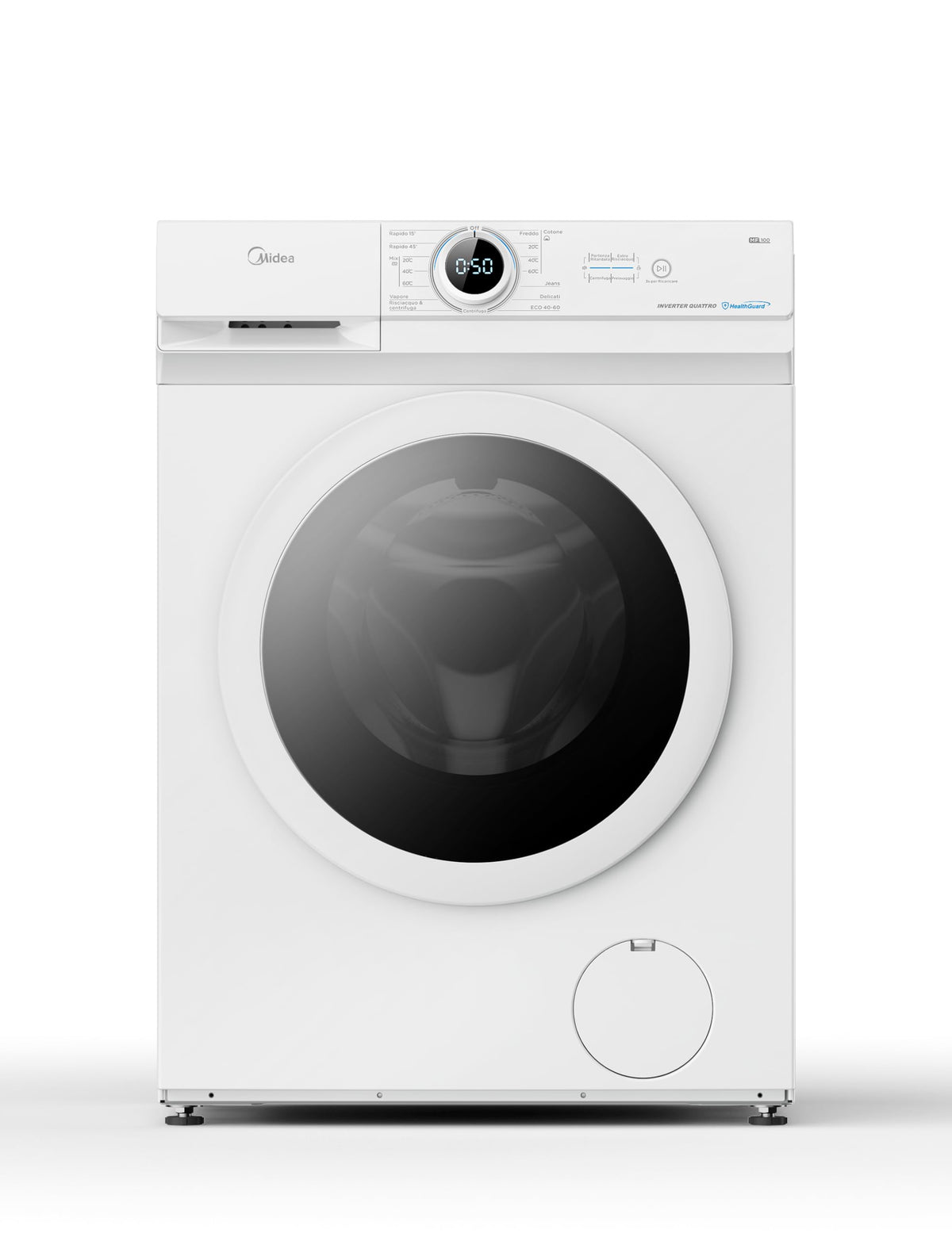 Midea MF10EW80B Lavatrice a carica frontale Serie Lunar 8 Kg, Bianca