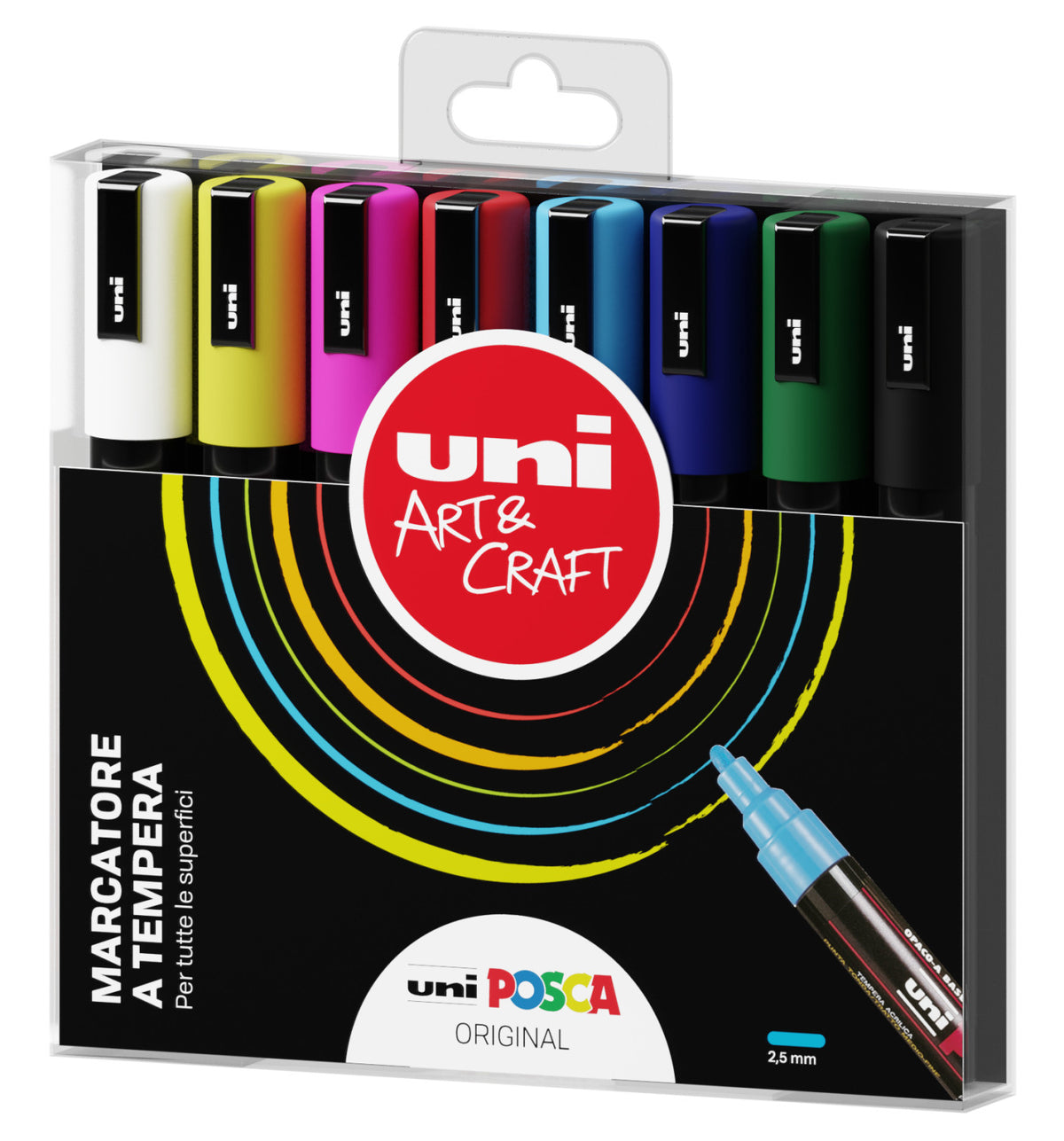 Uni-Ball Posca evidenziatore 8 pz Multicolore