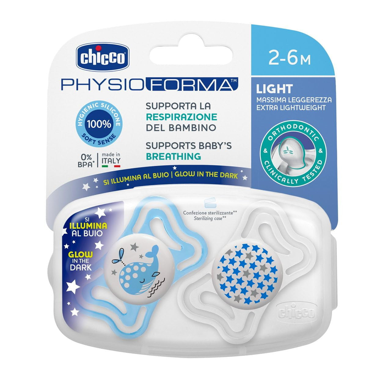 Chicco Succhietto Physioforma Light Silicone 2-6M 2 Pz